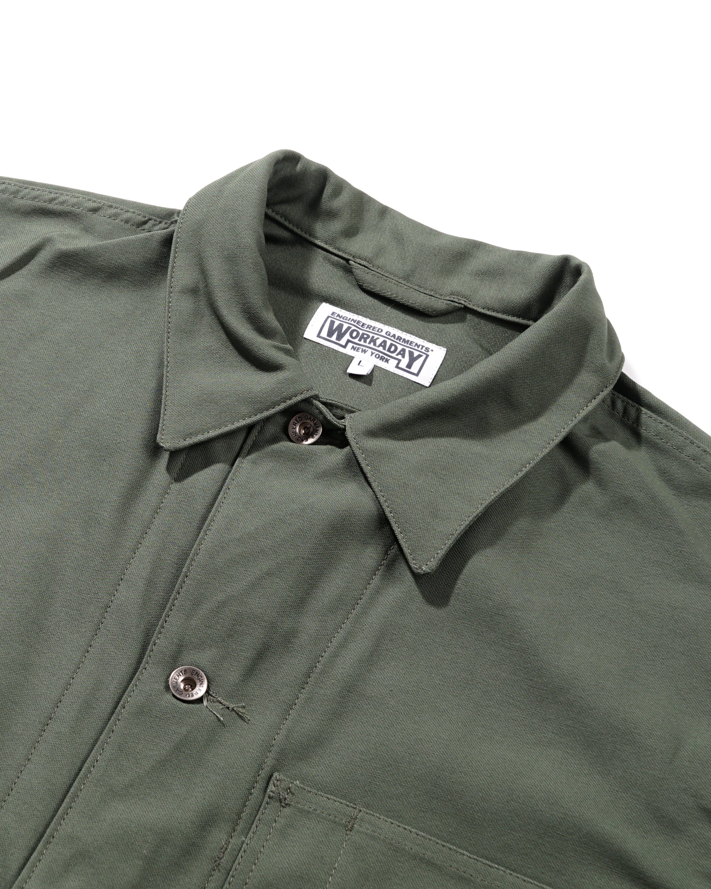 Utility Jacket - Olive Cotton Reverse Sateen - Image 2