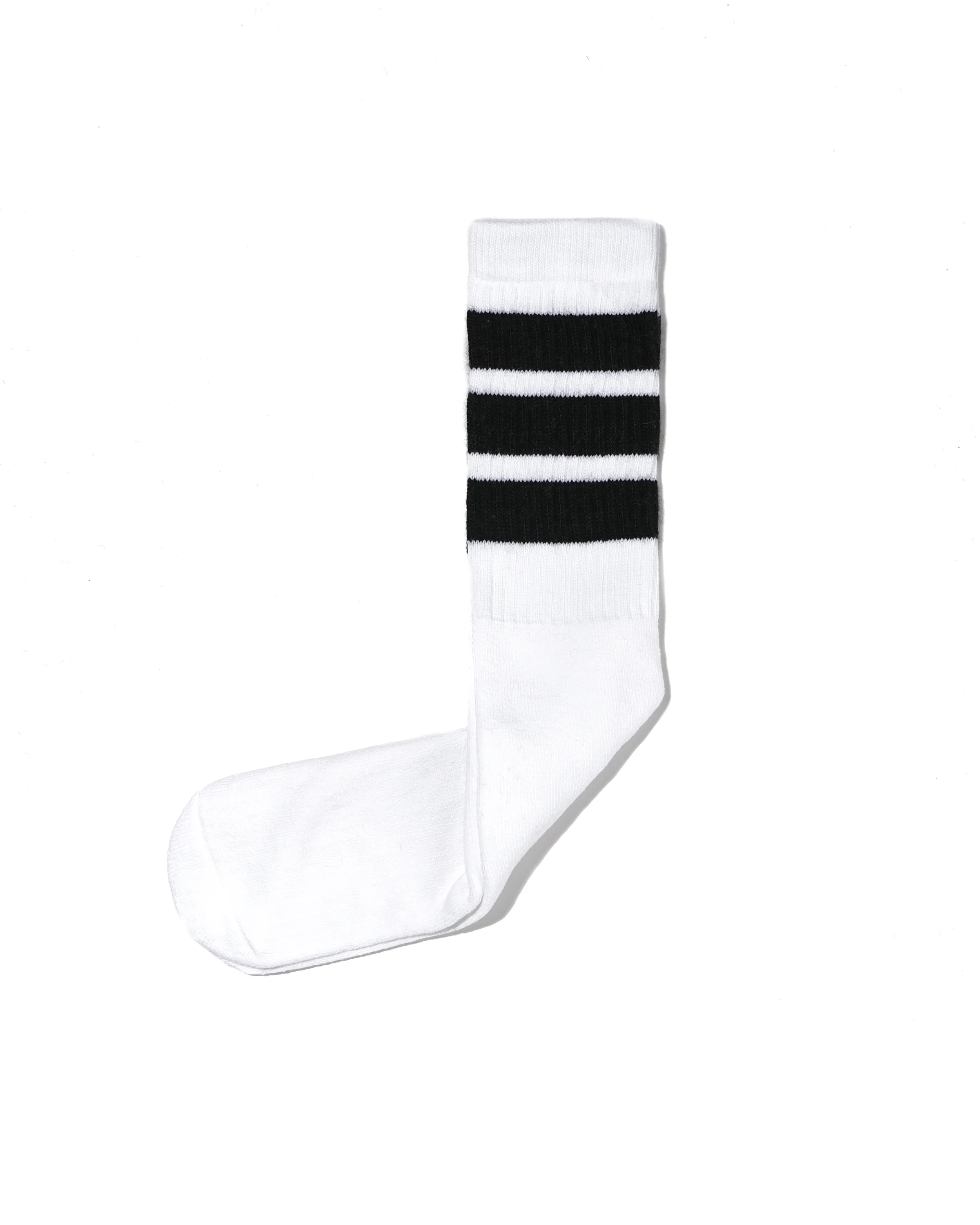 19 Inch Mid-calf Tube - White w/Black Stripe