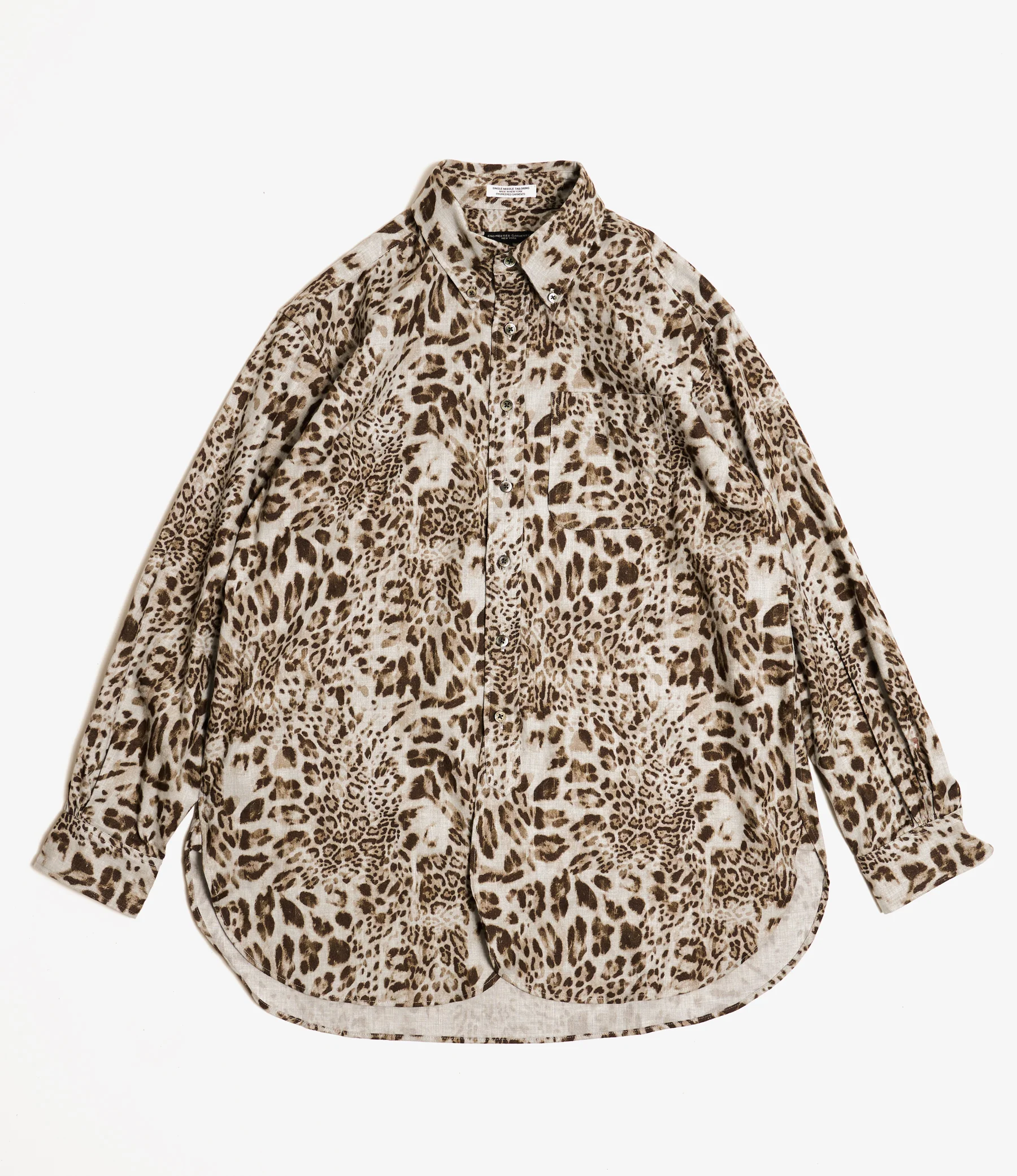 19th Century BD Shirt - Nepenthes Sp. - Grey Cotton Leopard Print Flannel