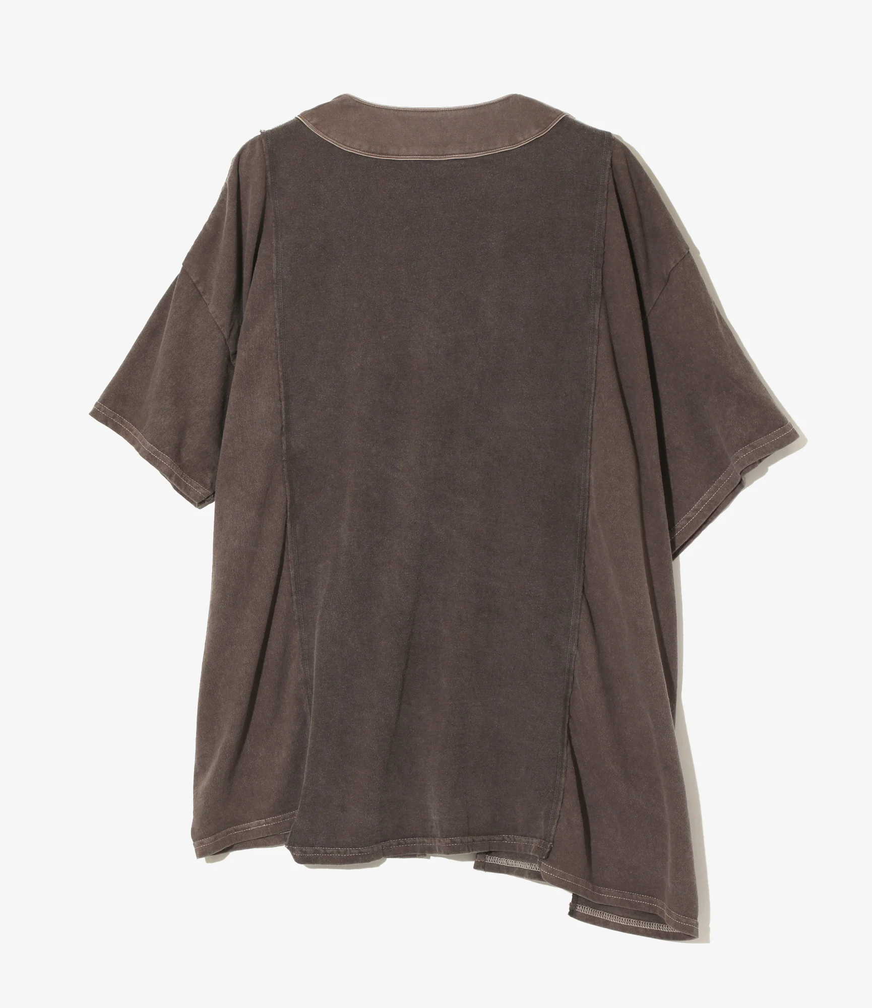 3 Cut Wide Baseball Tee - Brown - Over Dye - Image 4