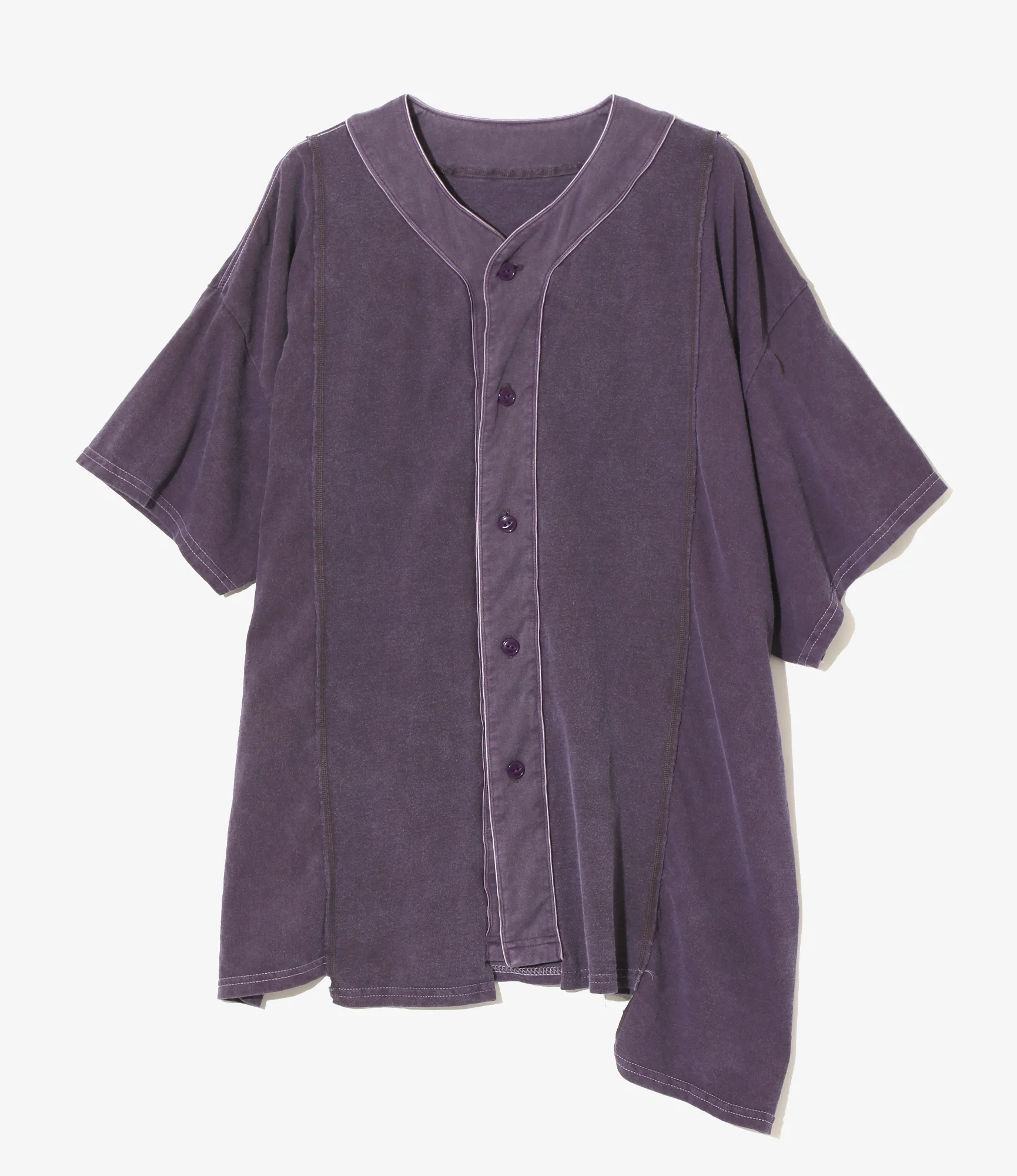 3 Cut Wide Baseball Tee - Purple - Over Dye