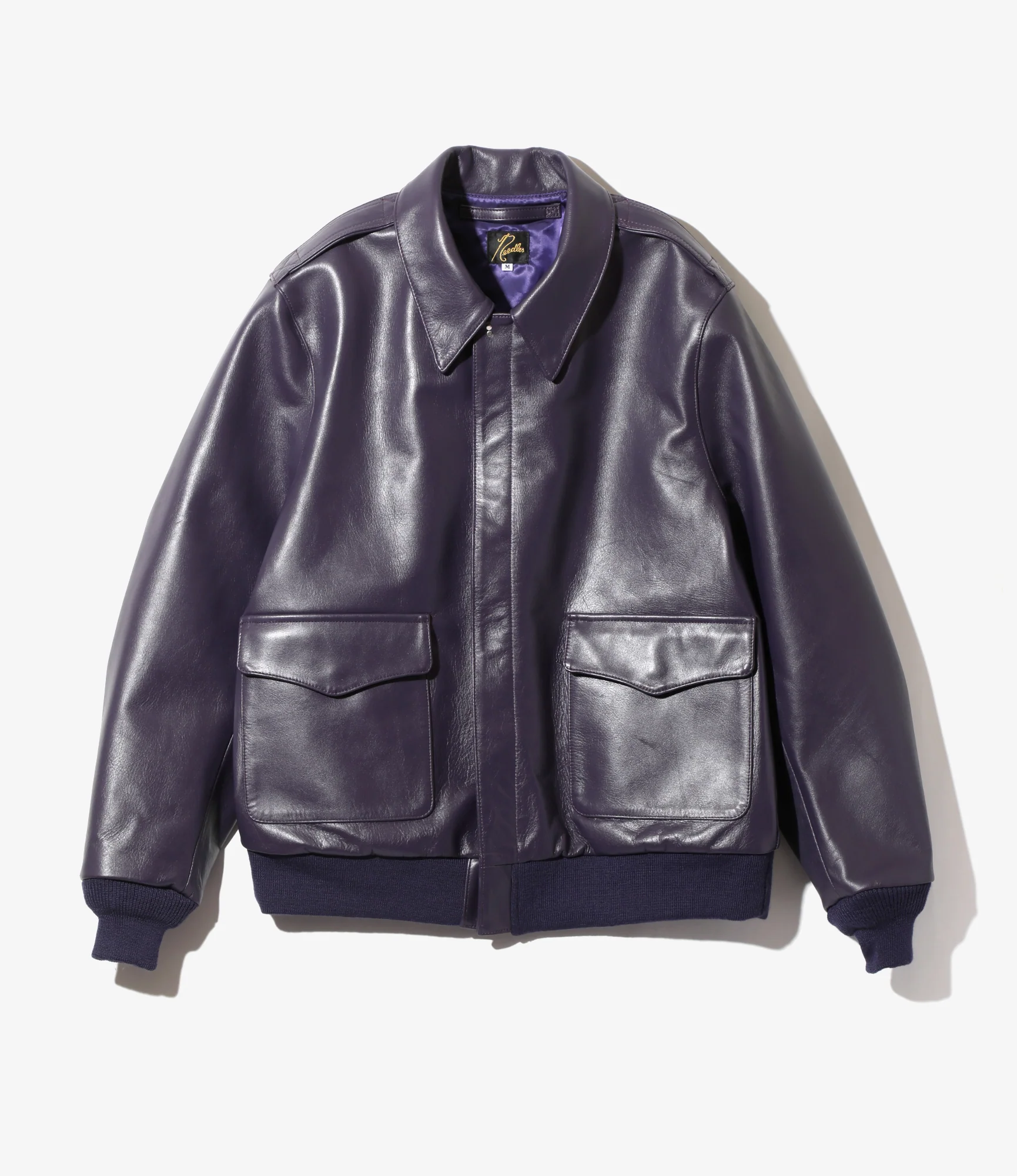 A-2 Jacket - Purple - Cowhide Lthr.