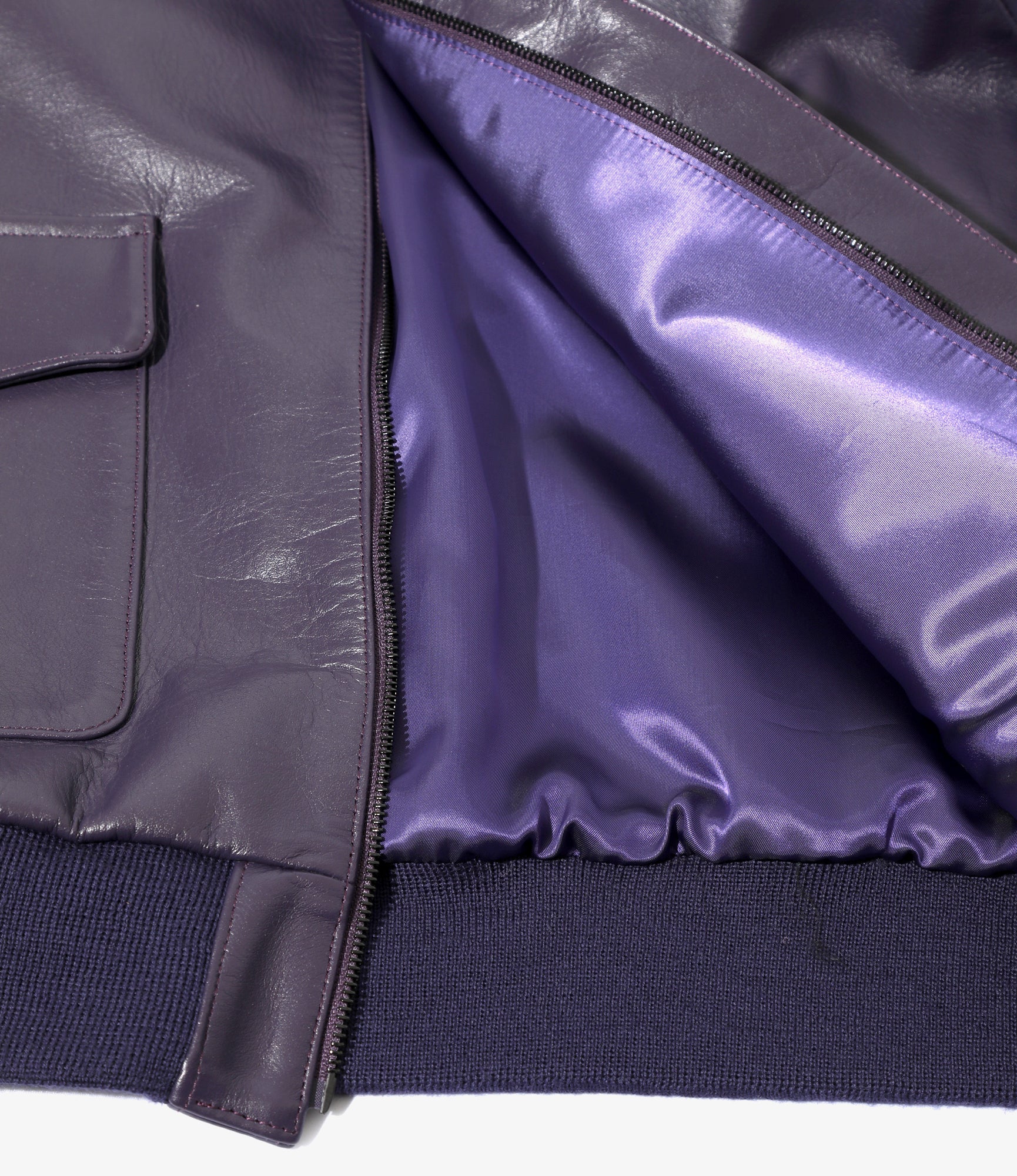 A-2 Jacket - Purple - Cowhide Lthr. - Image 6