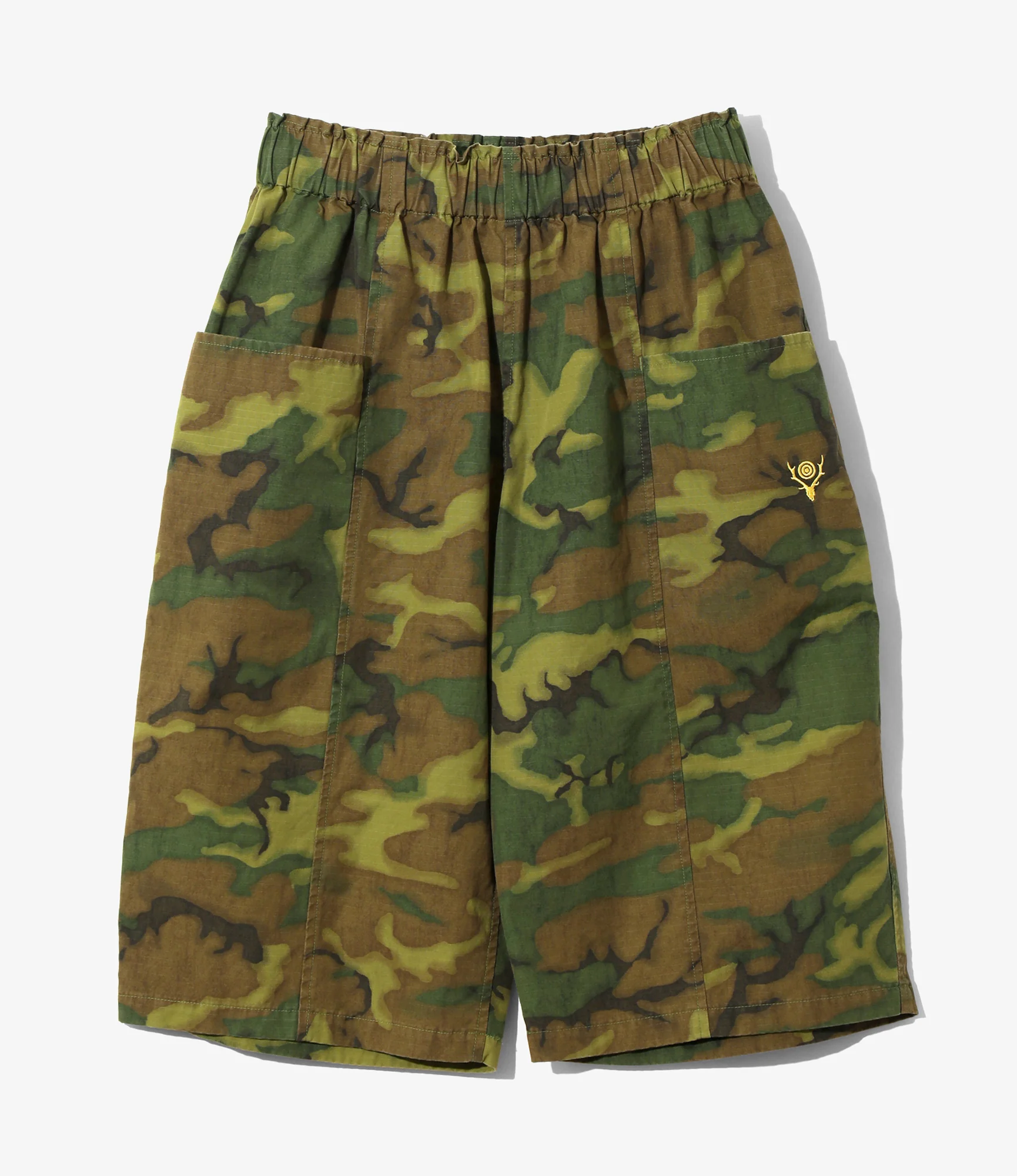 Army String Cropped Pant - Green - Cotton Ripstop / Camo