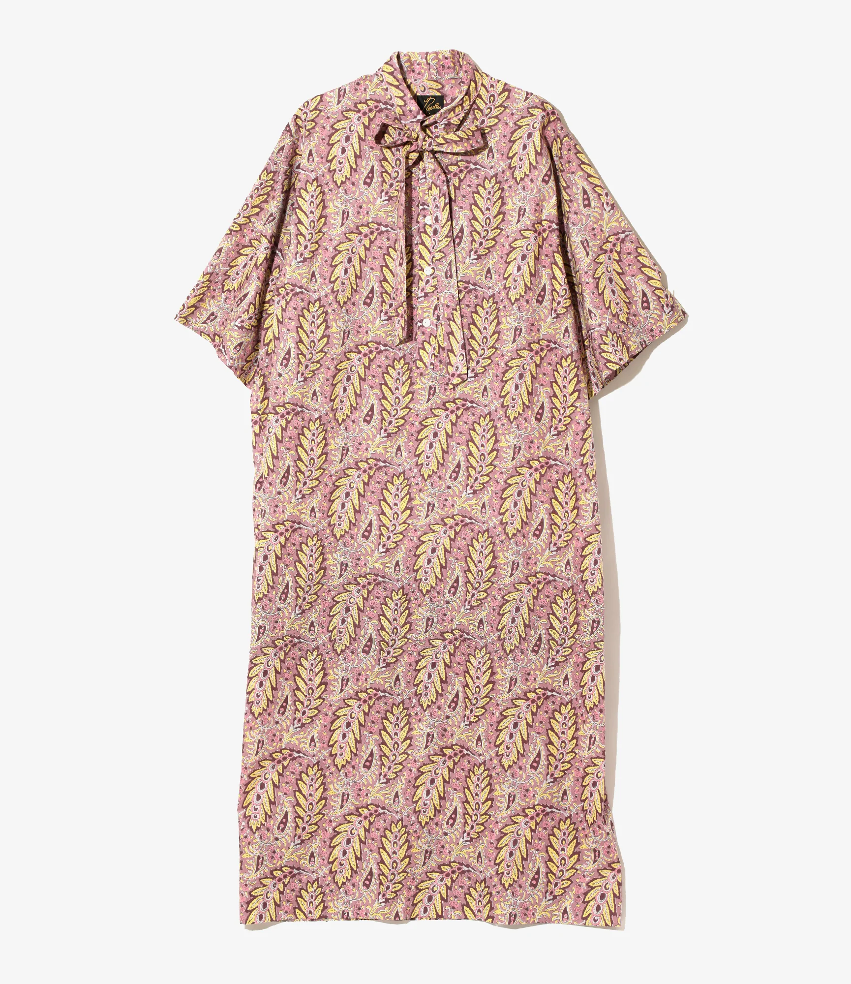 Ascot Collar Dress - Paisley - Printed Cotton Lawn