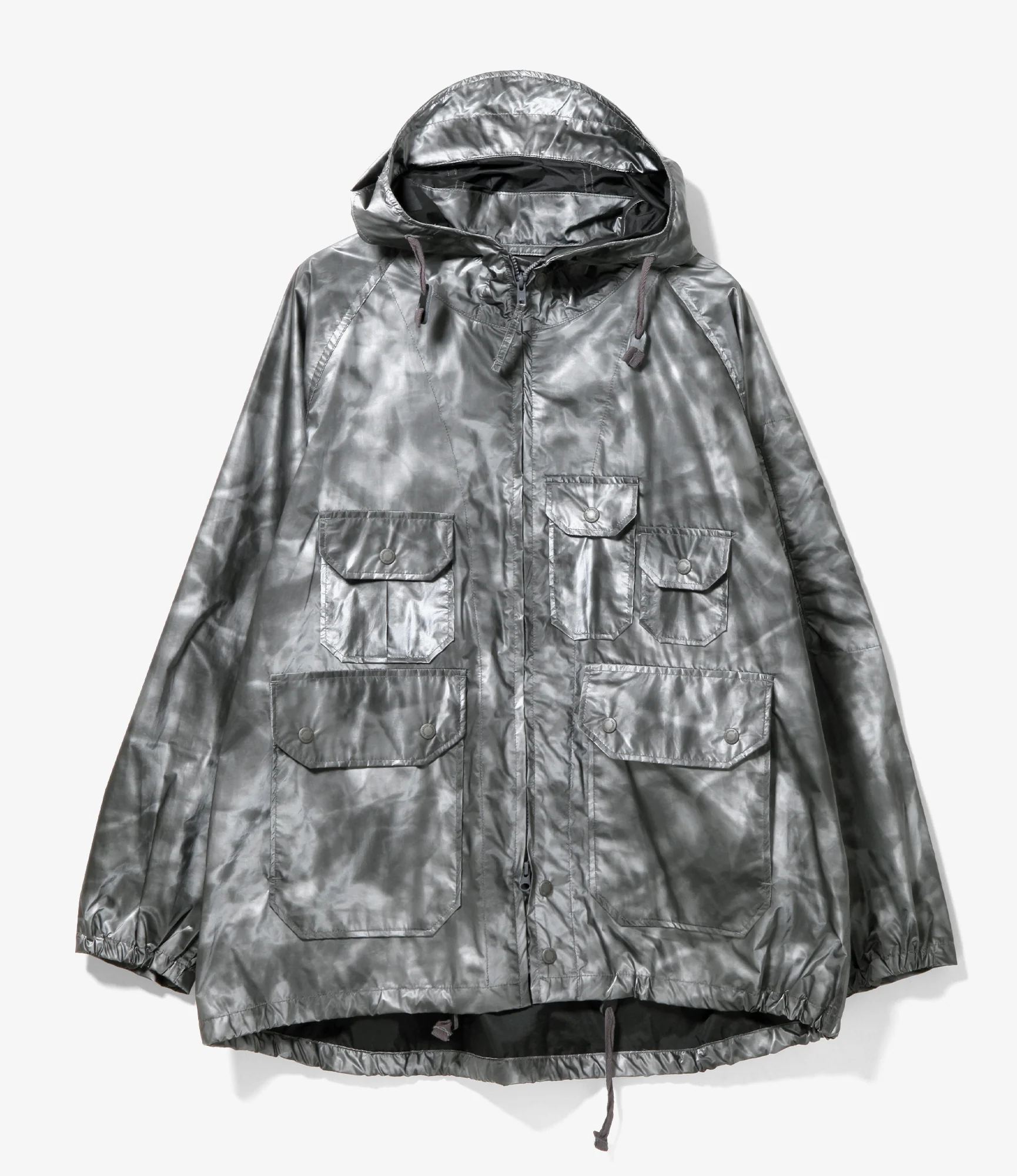 Atlantic Parka - Silver Nylon Shadow Print