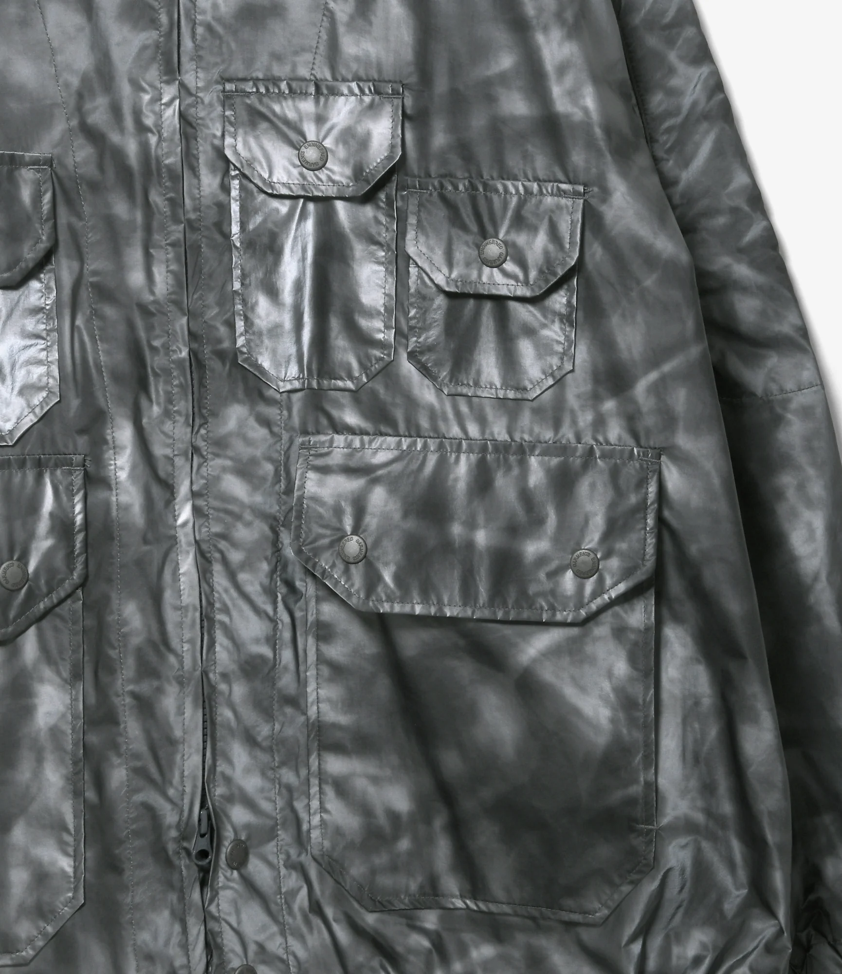 Atlantic Parka - Silver Nylon Shadow Print - Image 2