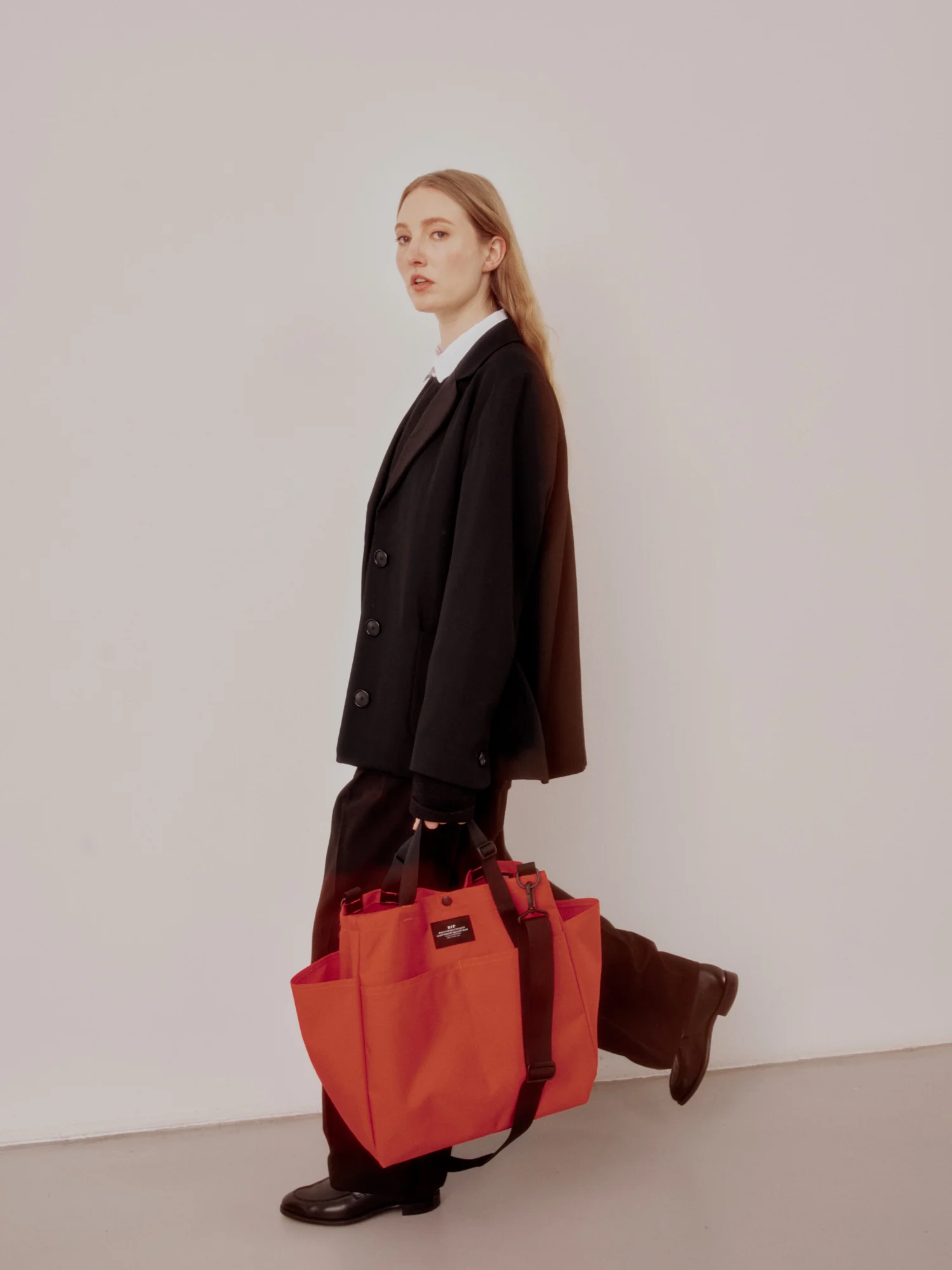 Carry-all Beach Bag - Canvas Nylon - Reddish Orange - Image 5