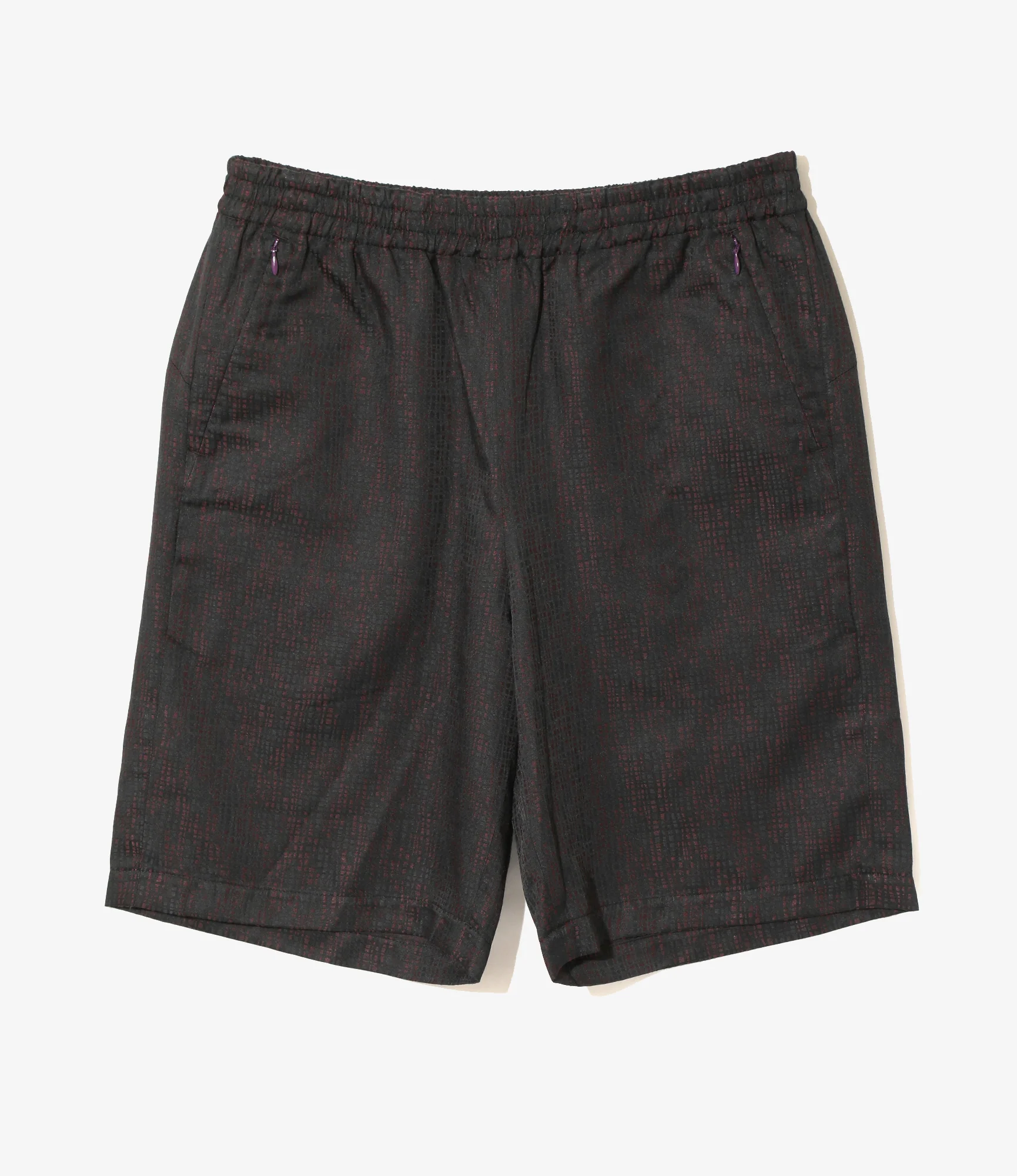 Basketball Short - Red - Tiny Square Jacquard