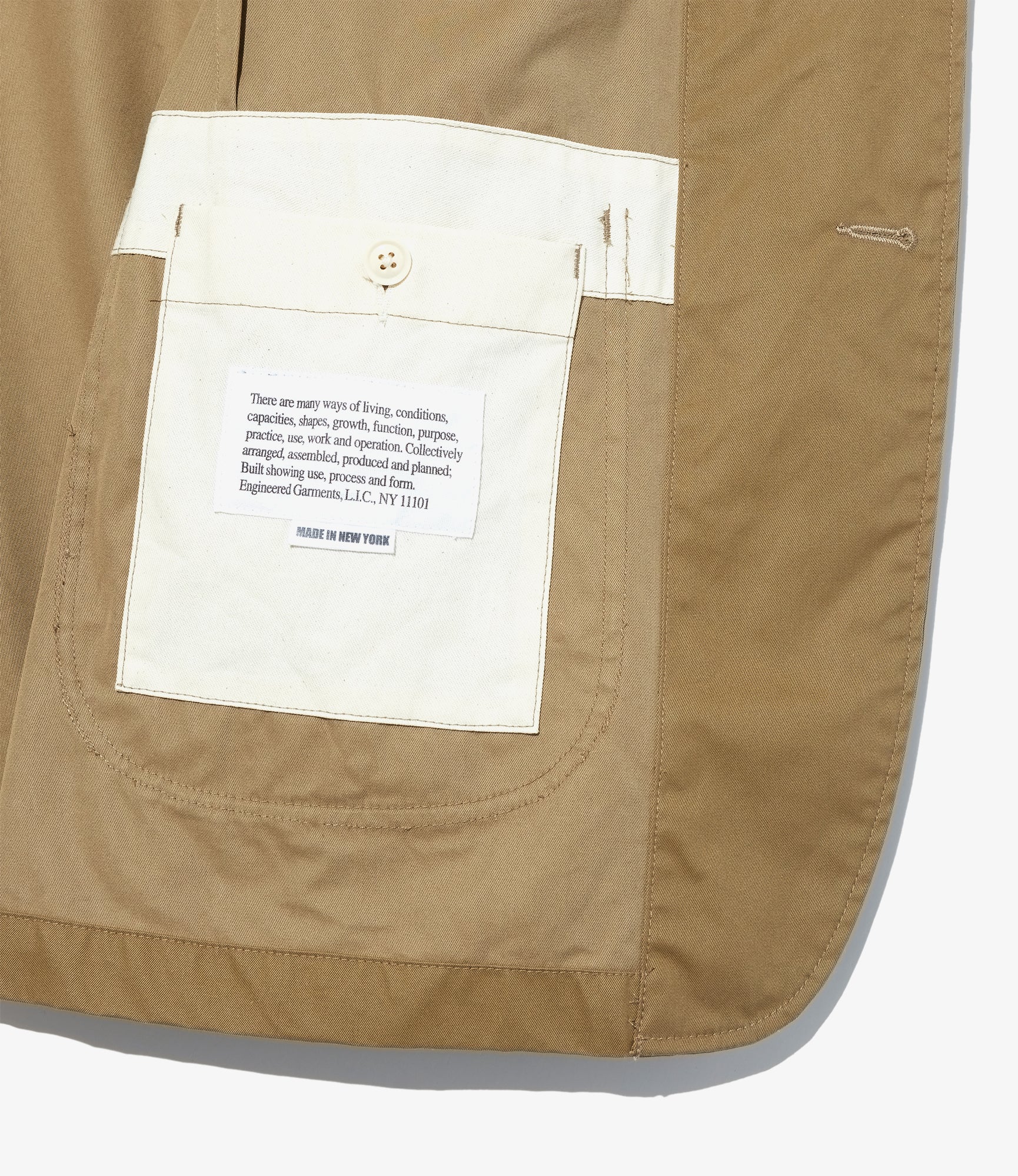 Bedford Jacket - Khaki Coated Nyco Twill - Image 4
