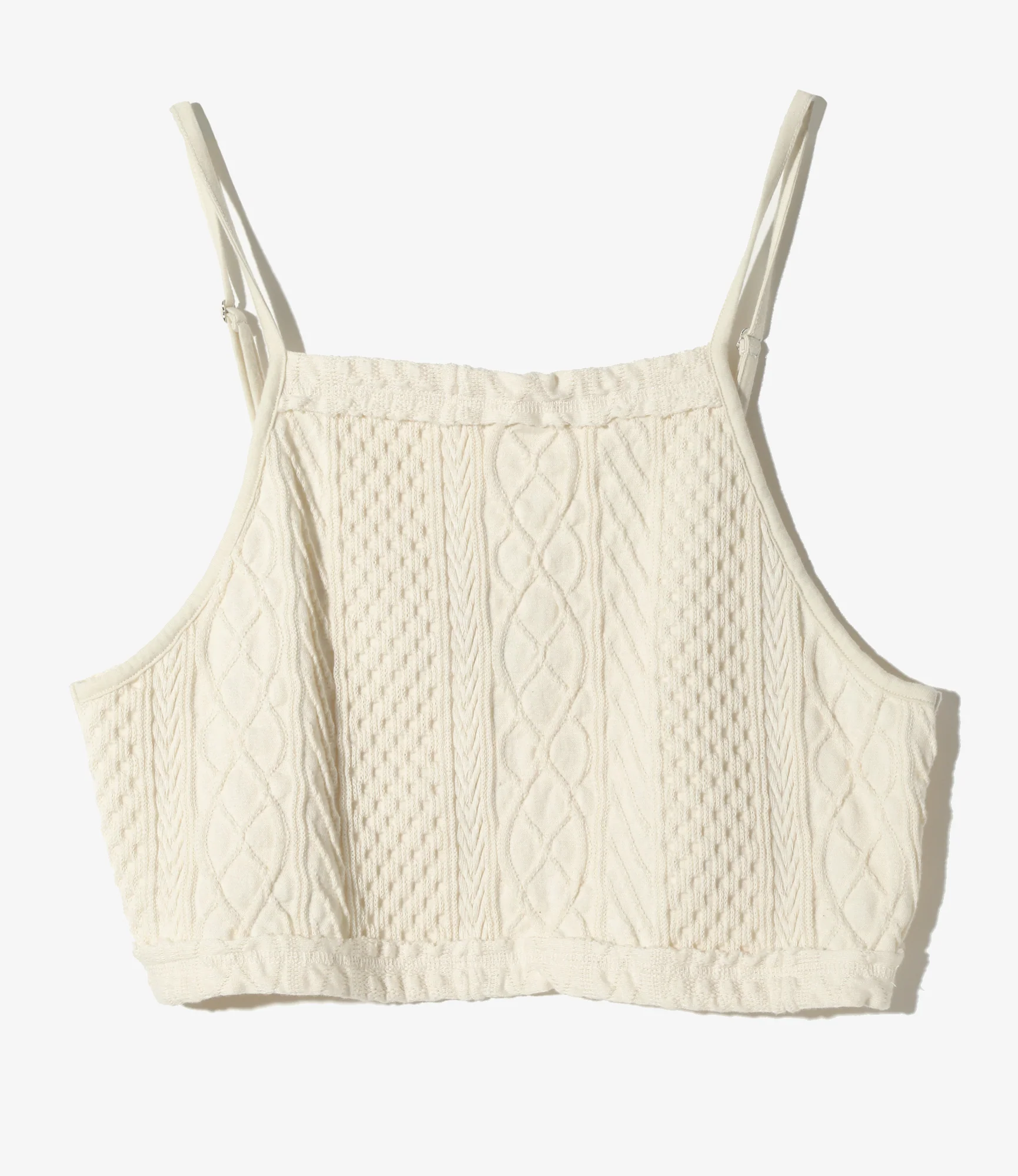 Bikini Top - Natural - Aran Pattern Jersey
