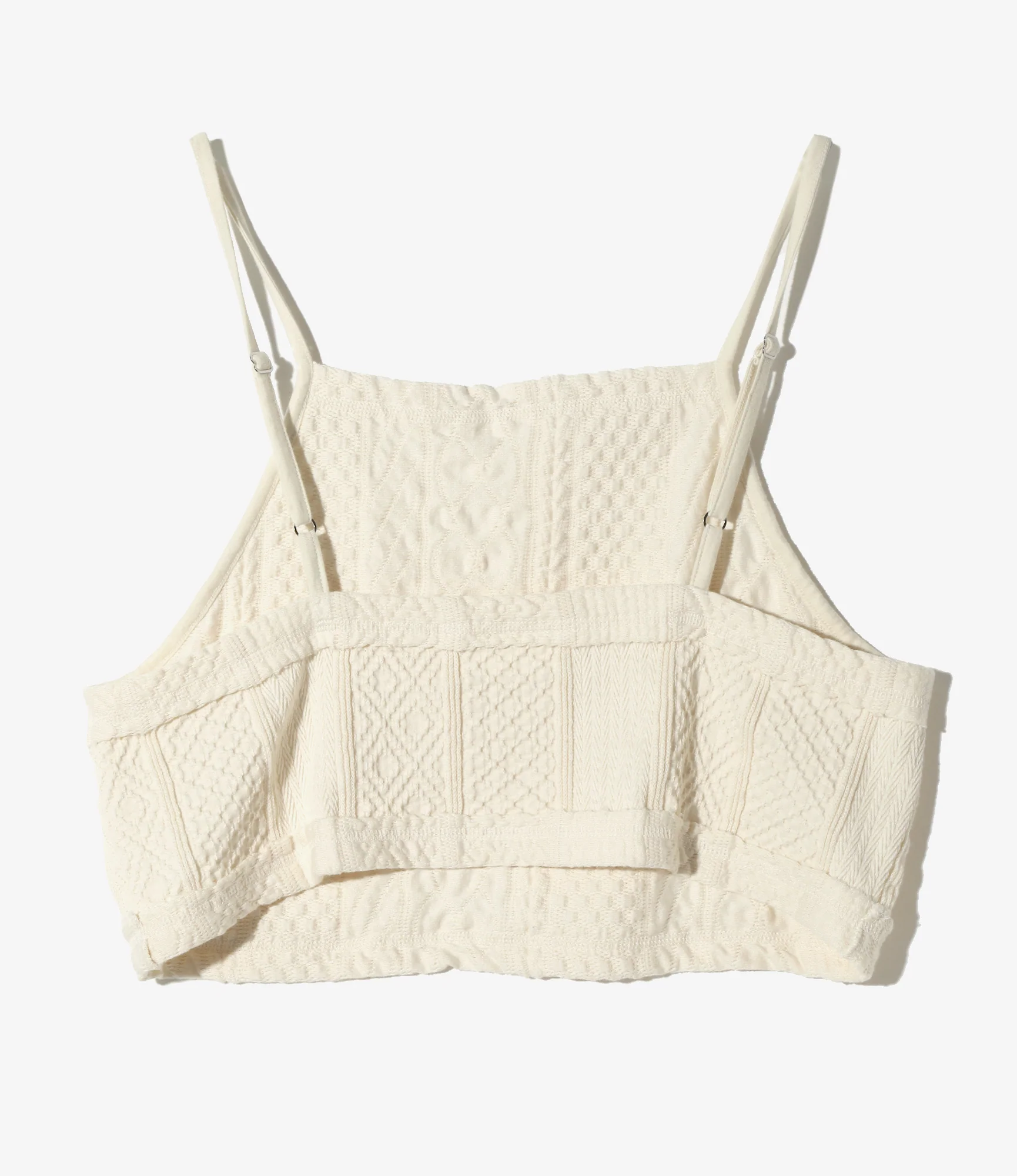 Bikini Top - Natural - Aran Pattern Jersey - Image 3