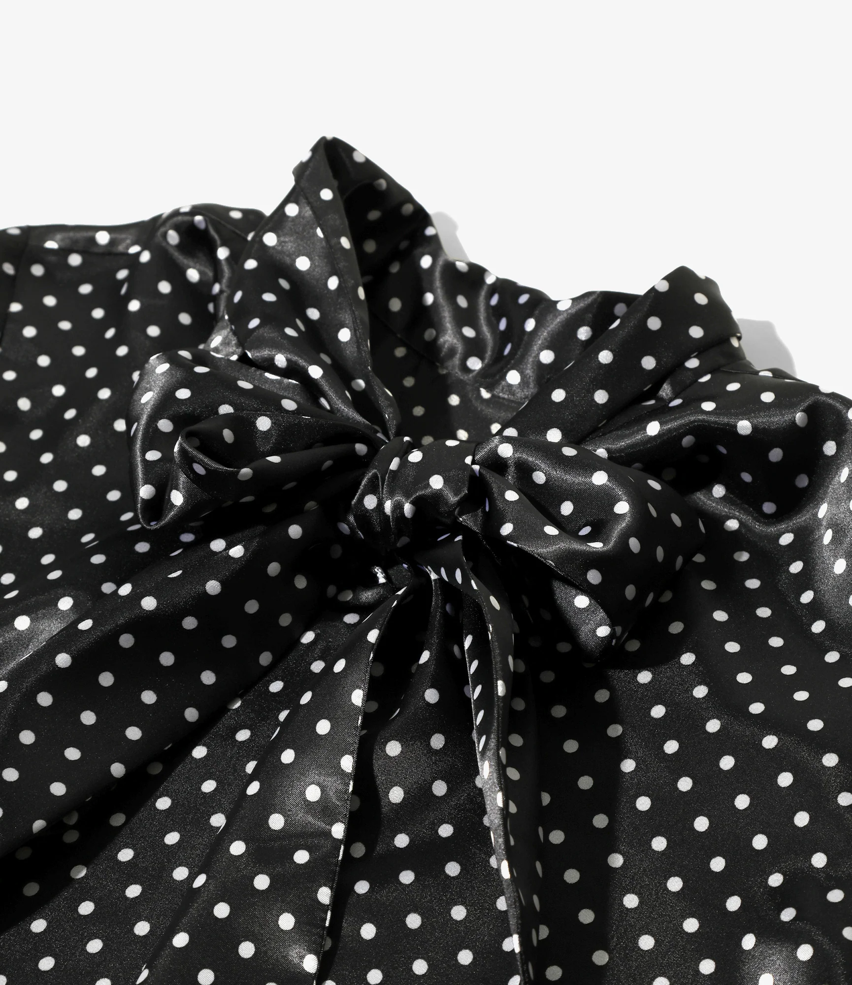 Bow Blouse - Black - Polka Dots Sateen - Image 3