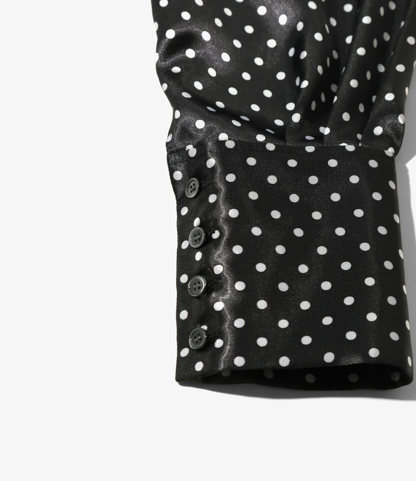 Bow Blouse - Black - Polka Dots Sateen - Image 4