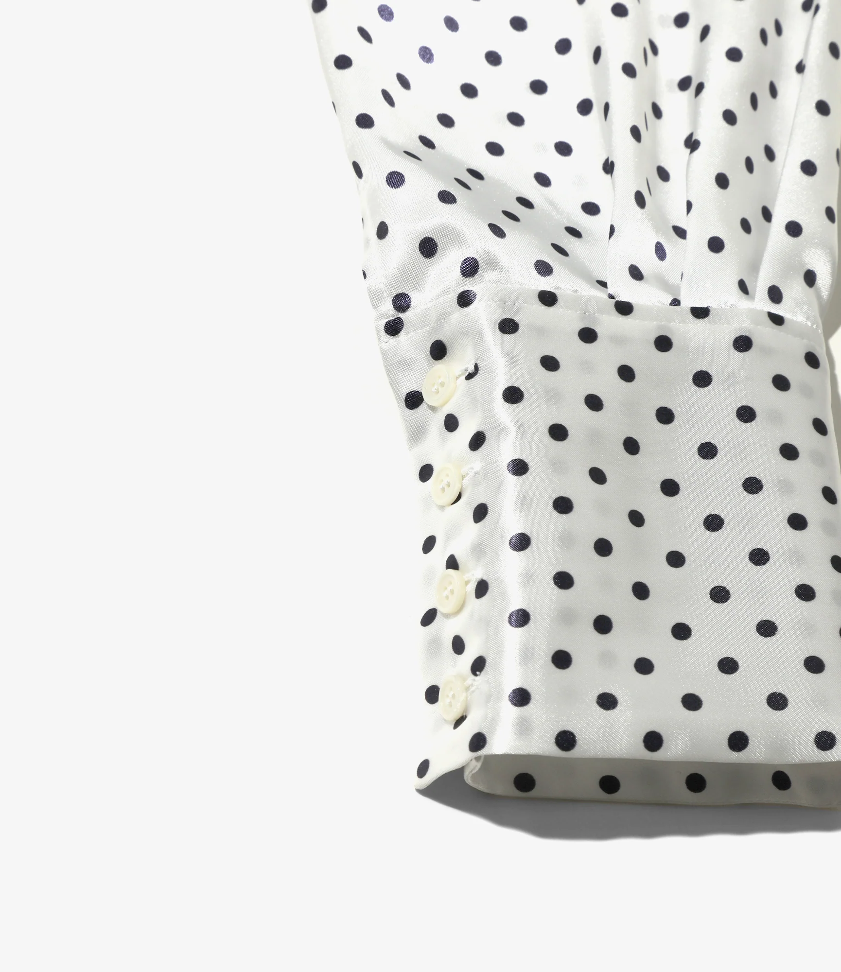 Bow Blouse - White - Polka Dots Sateen - Image 4
