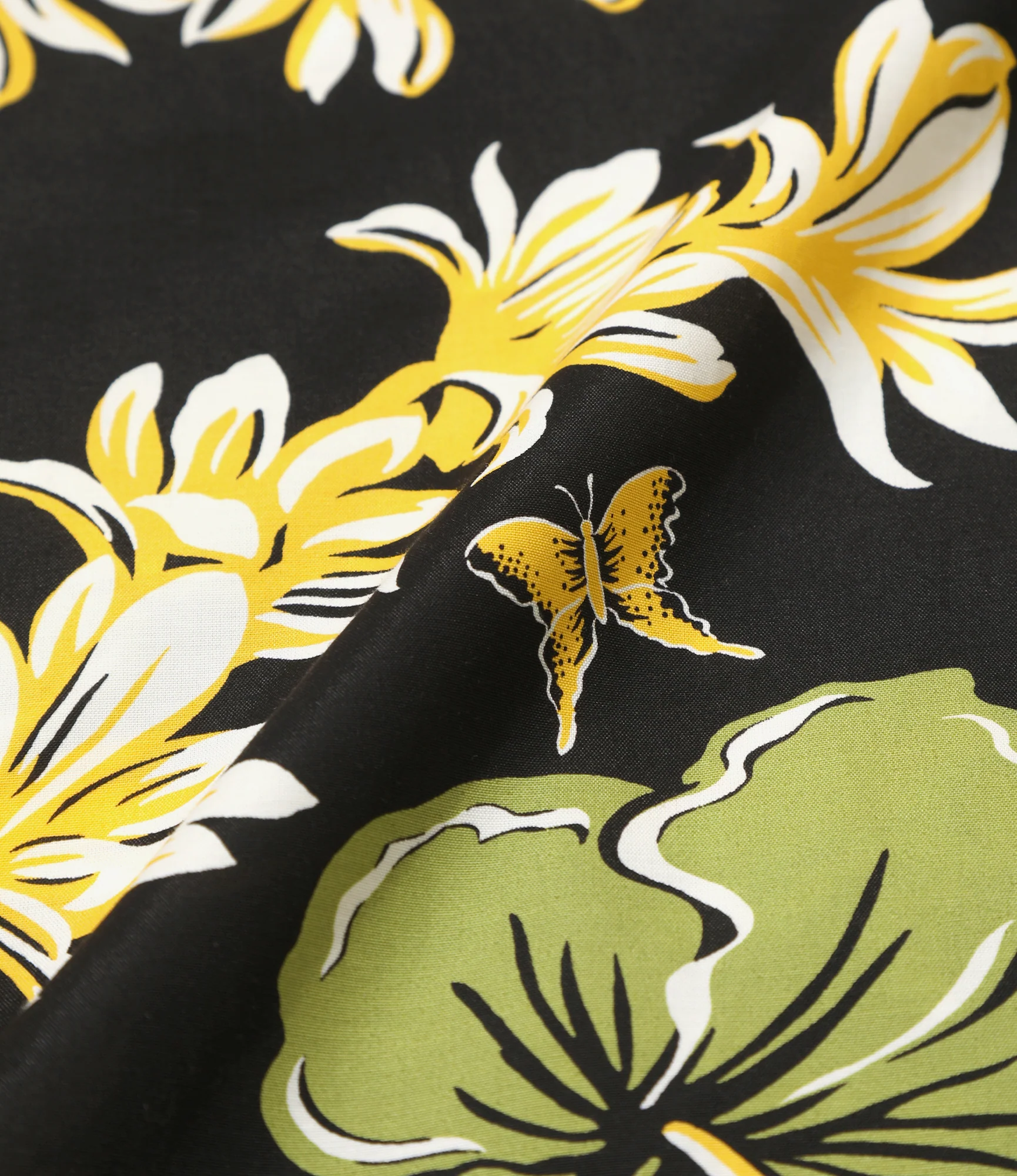 Cabana Shirt - Black - C/R Printed Flower & Papillon - Image 5