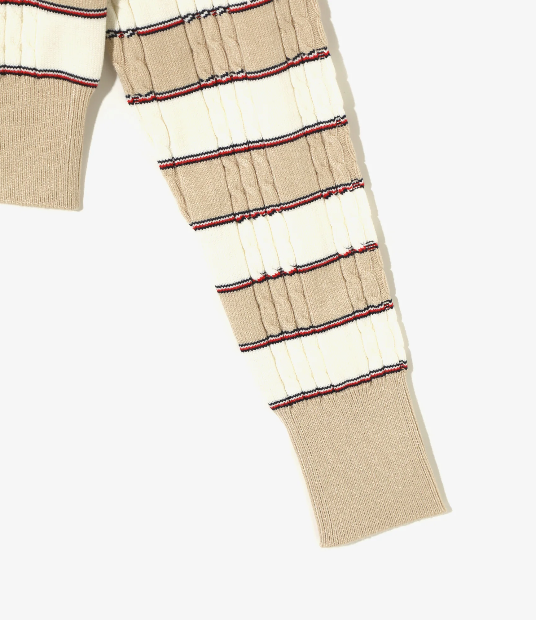 Cable Stitch Cardigan - Beige - Image 3