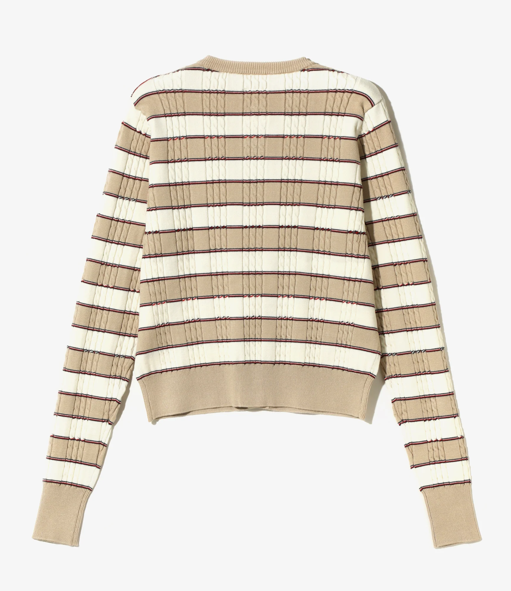 Cable Stitch Cardigan - Beige - Image 4
