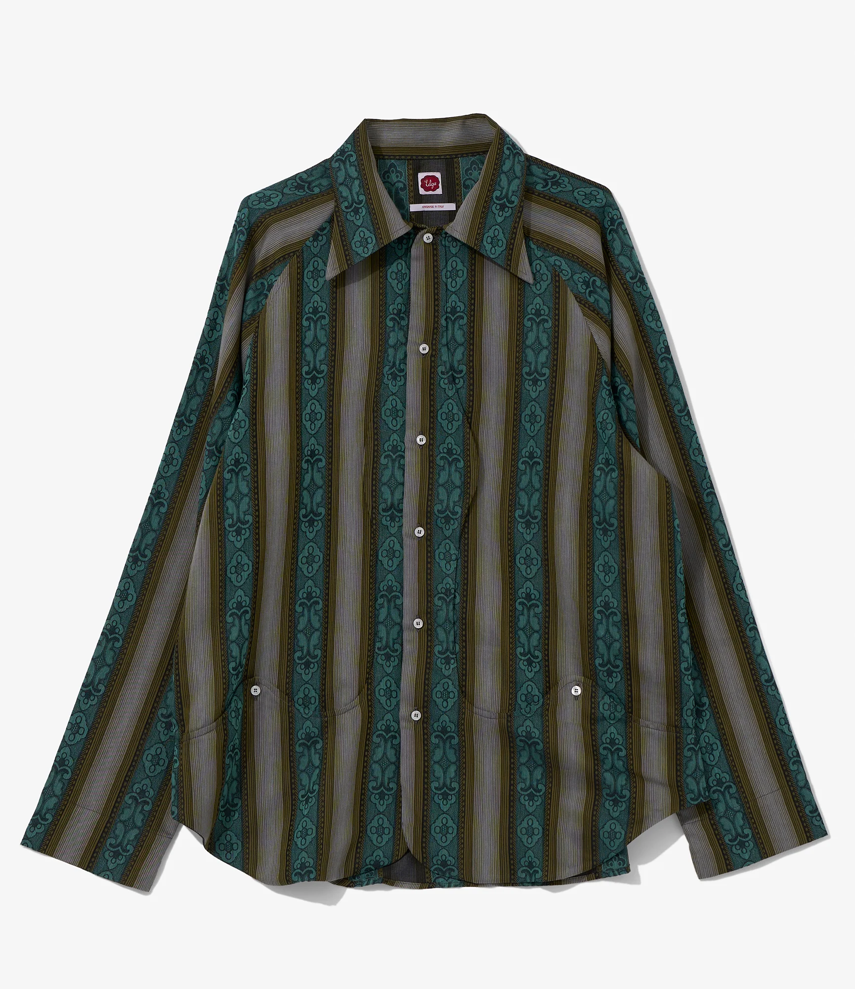 Camicie Capalbio - Olive - Fleur Stripe Jacquard
