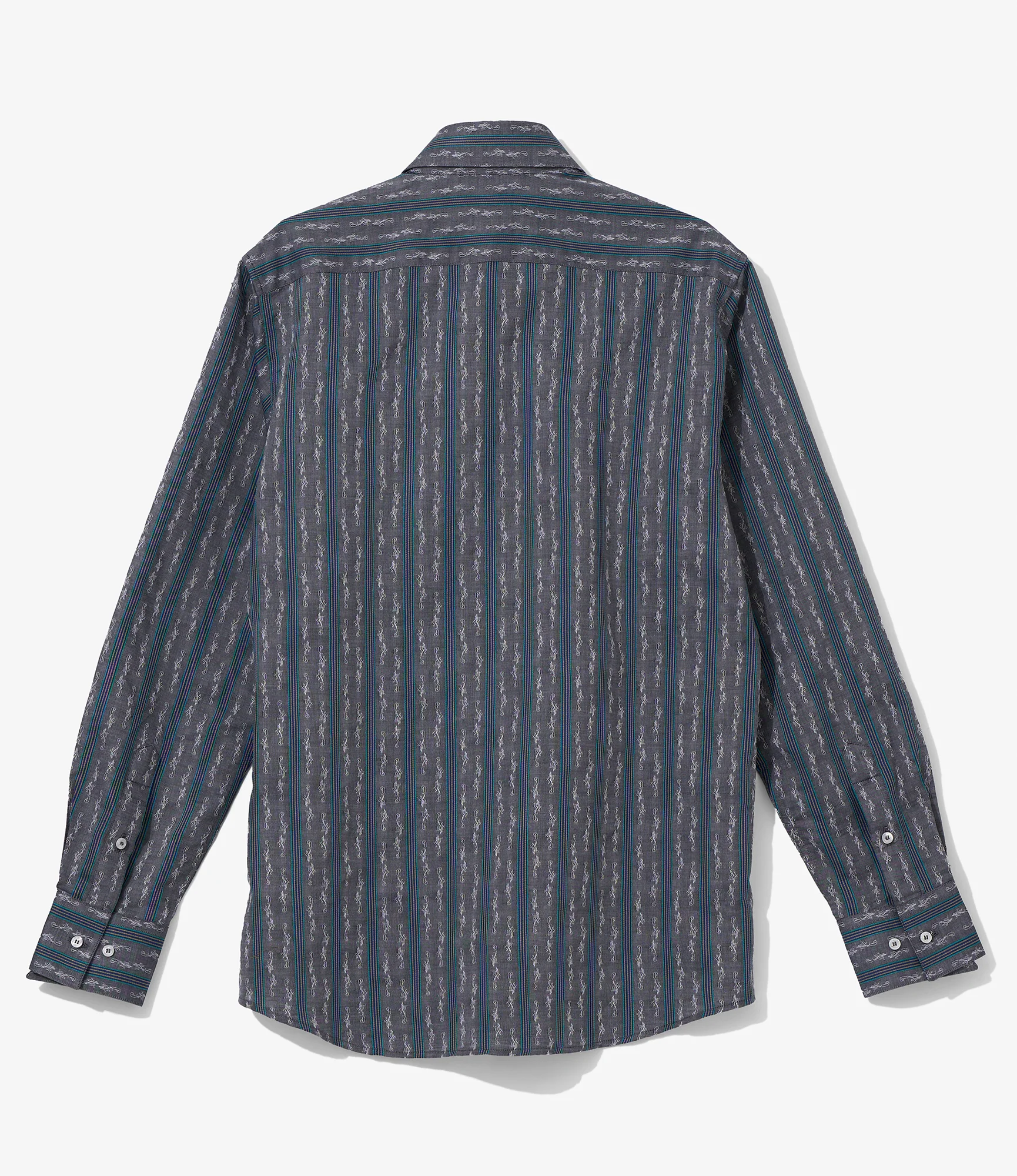 Camicie Venerdi - Charcoal - Embroidered Stripe - Image 2