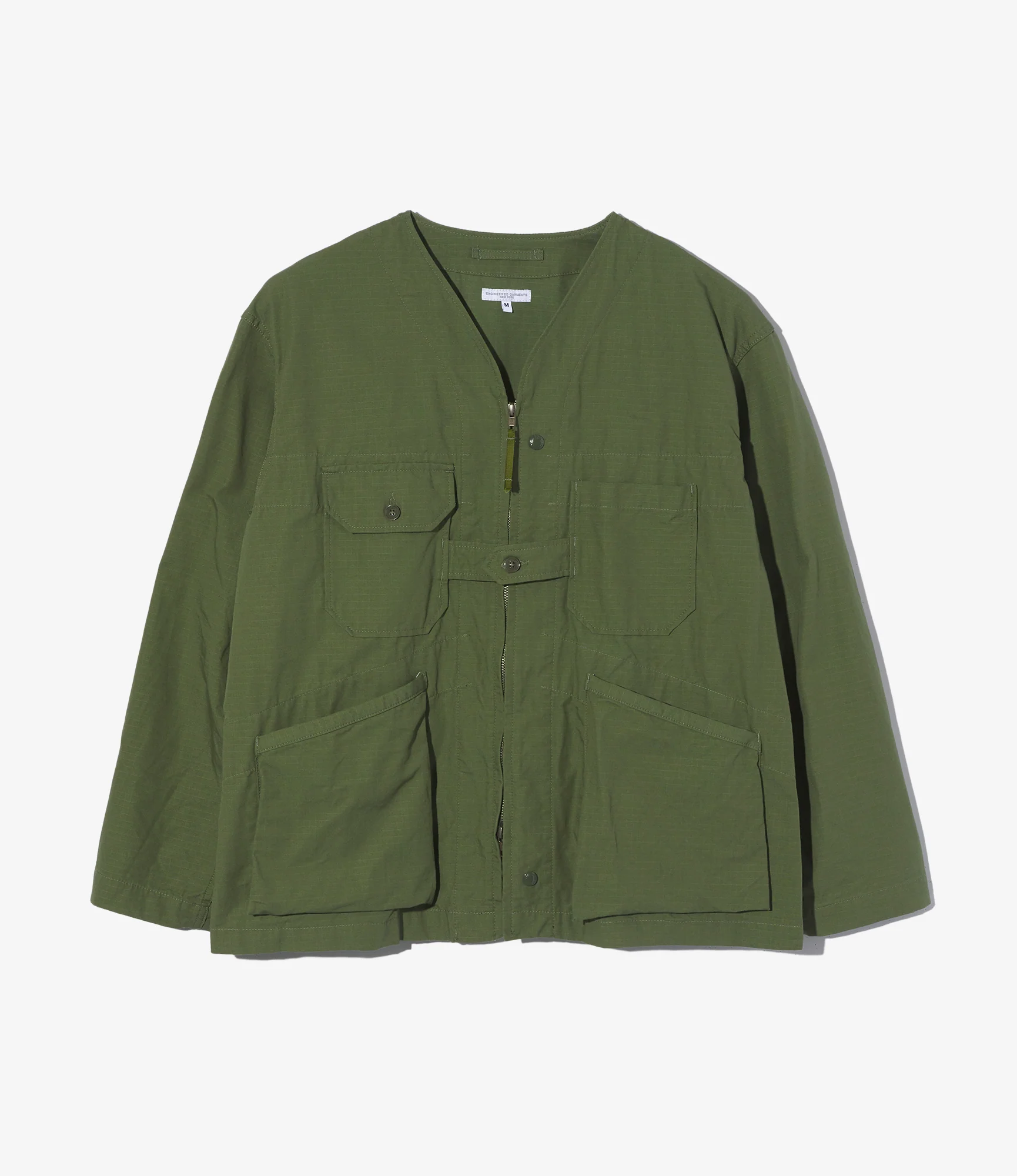 Cardigan Jacket - Olive Cotton Ripstop