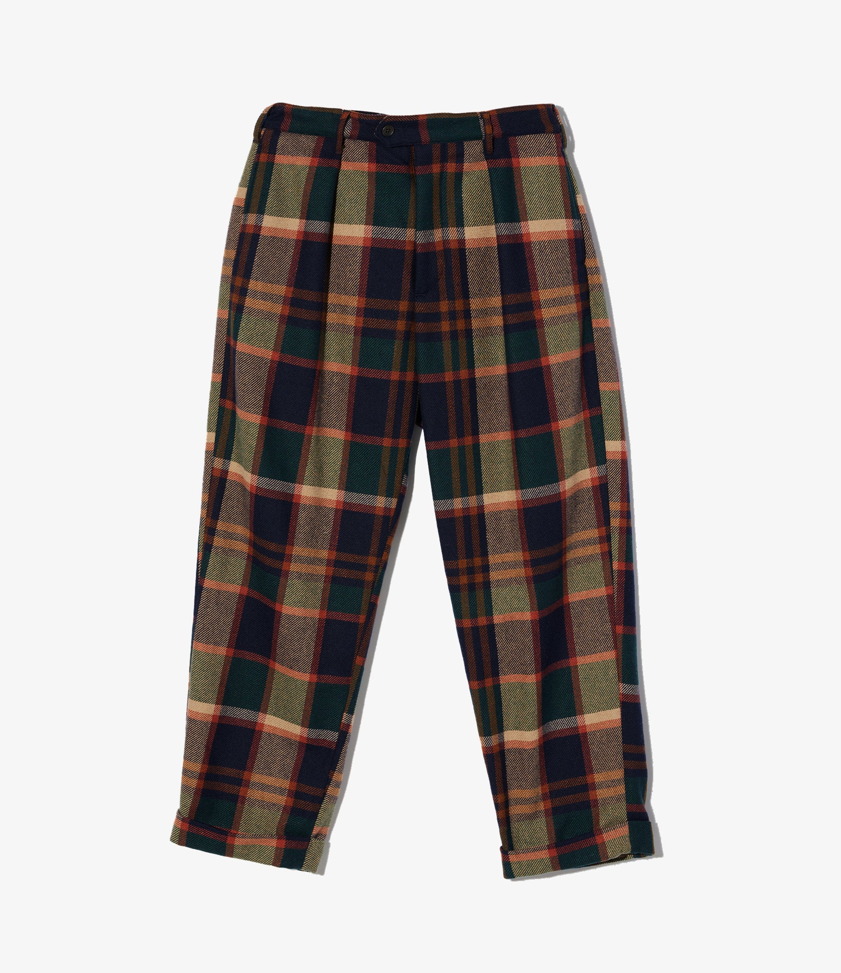 Carlyle Pant - Navy/Brown Heavy Wool Plaid