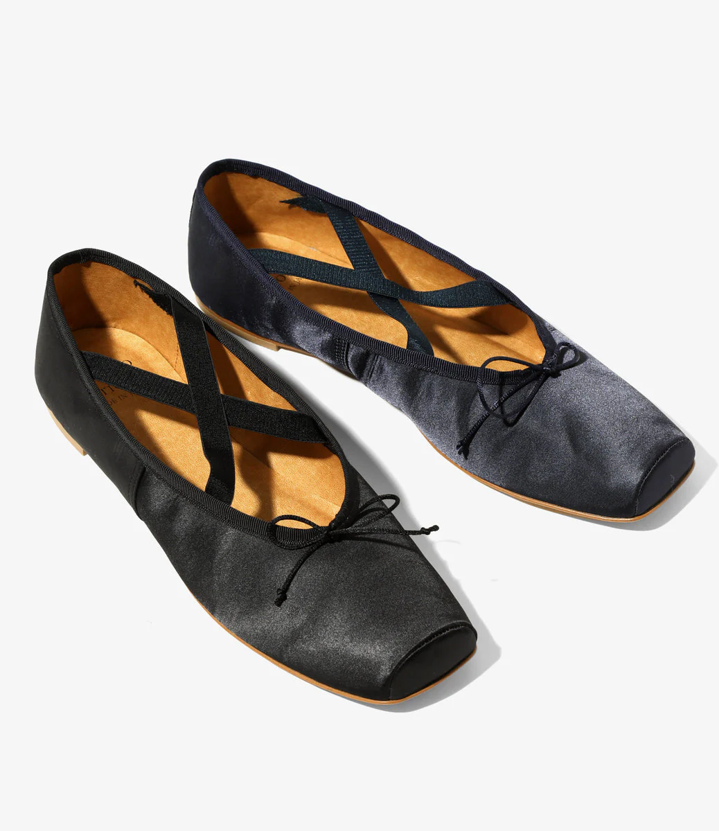 Color Combination Ballet Shoes - Black