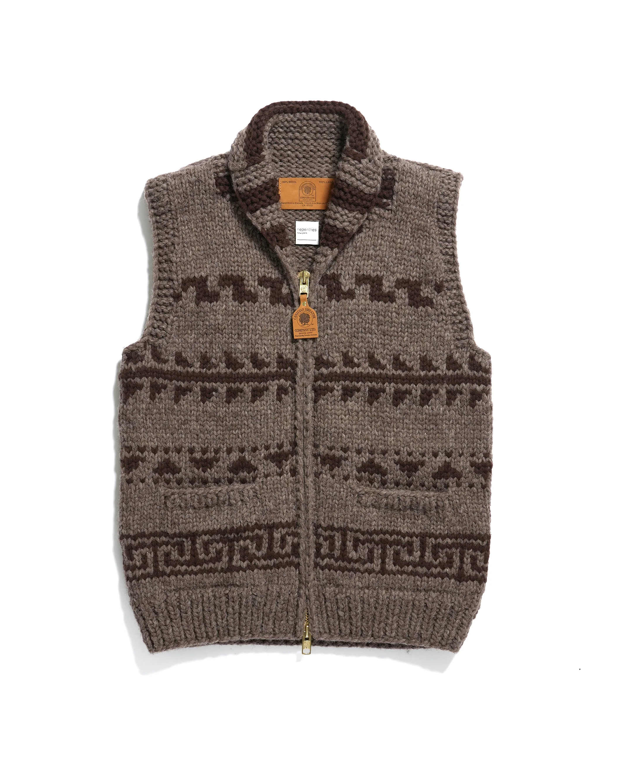 Cowichan Vest - Beige/Brown