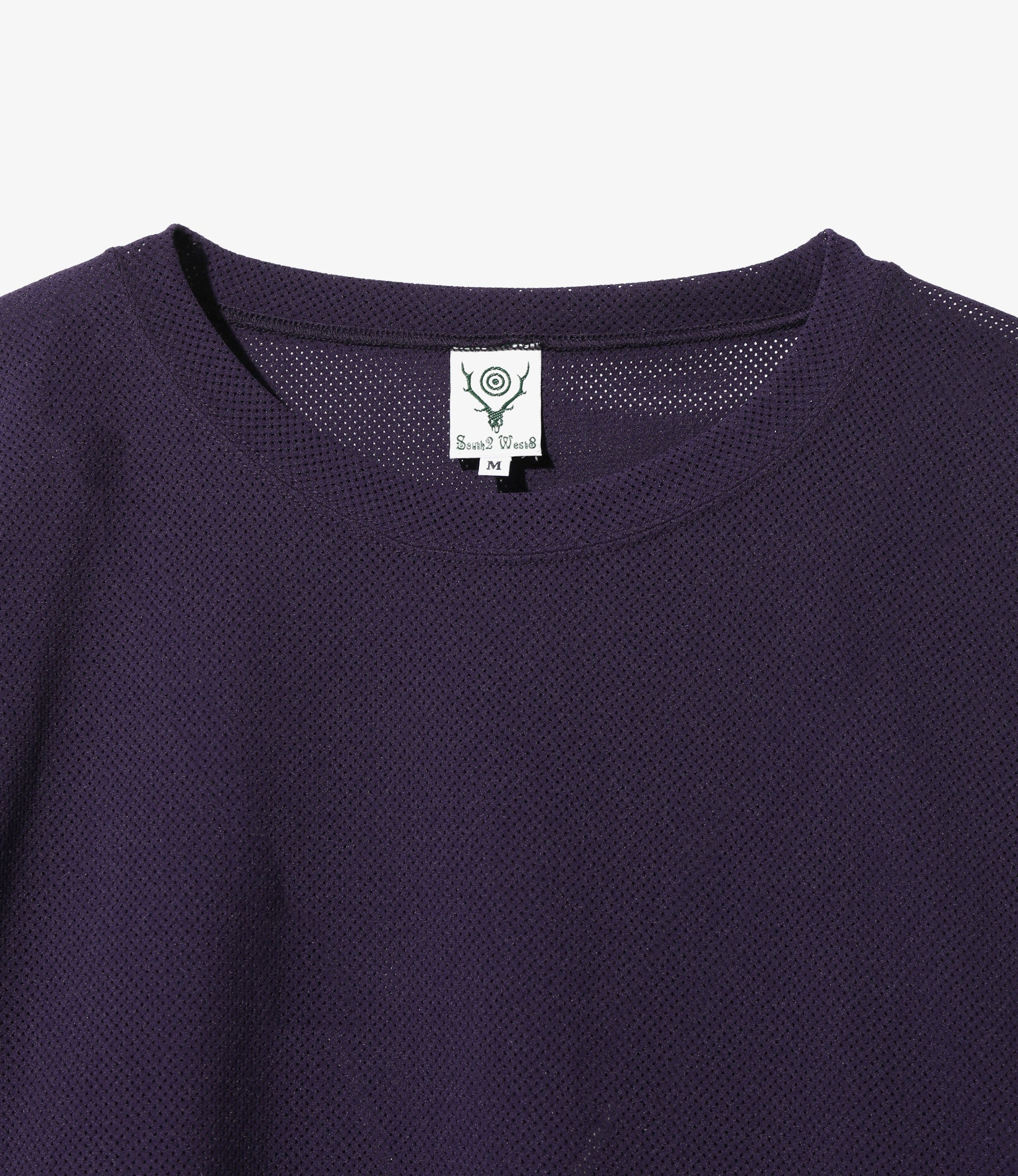 Crew Neck Shirt - Dk. Purple - Knit Mesh - Image 2