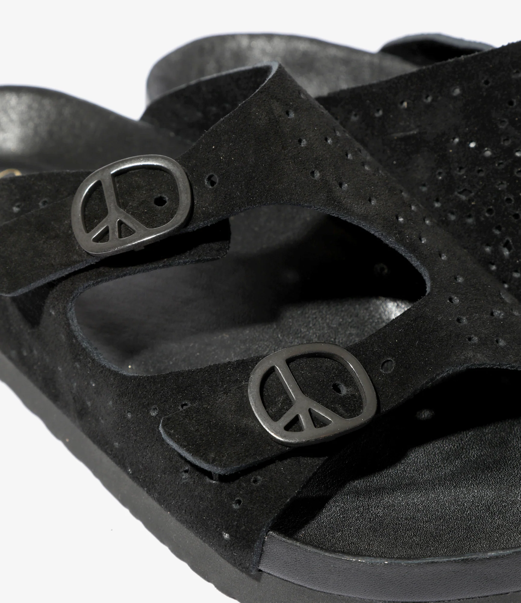 Double Strap Sandal - Black - Suede Leather - Image 4