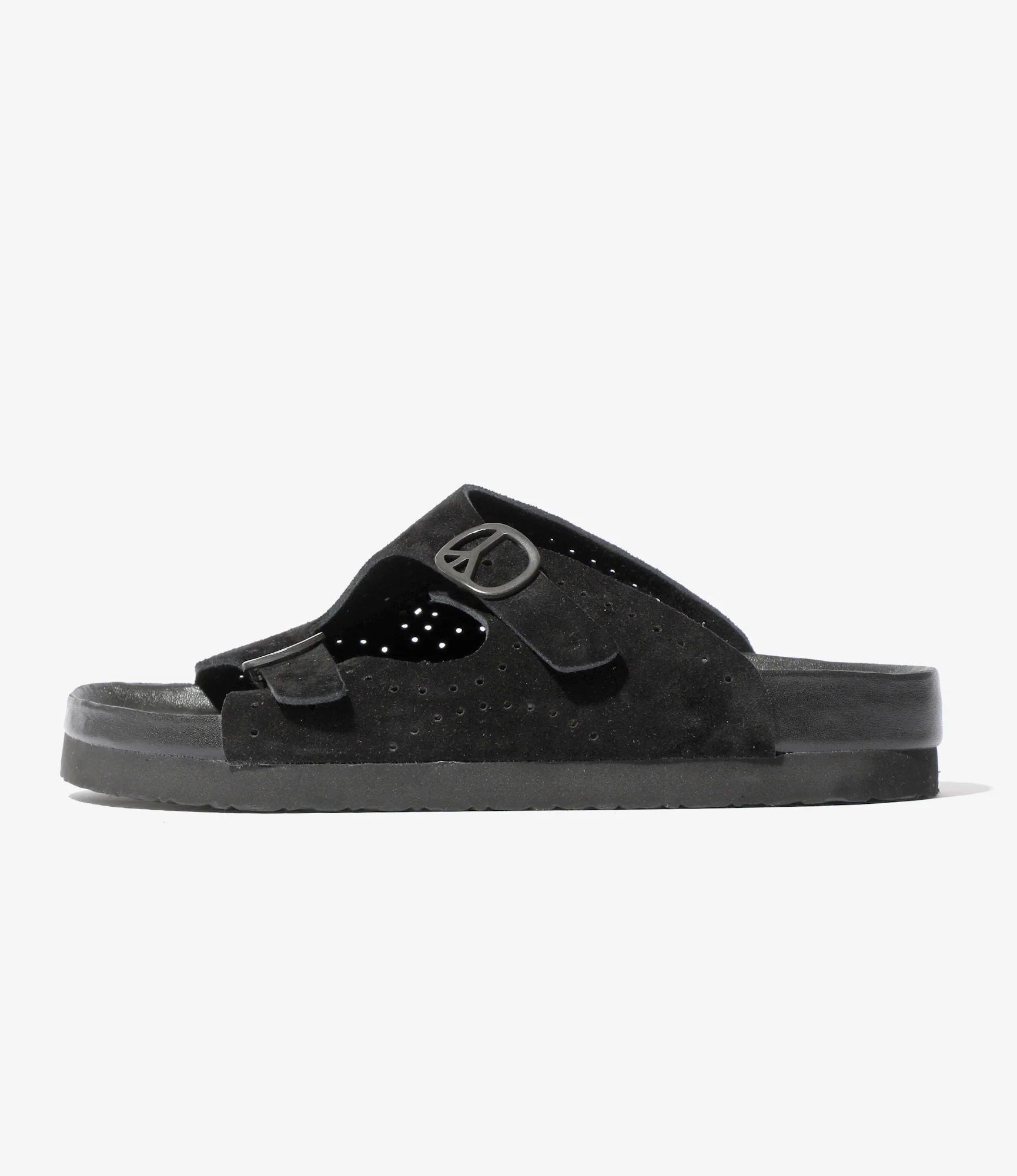 Double Strap Sandal - Black - Suede Leather - Image 5