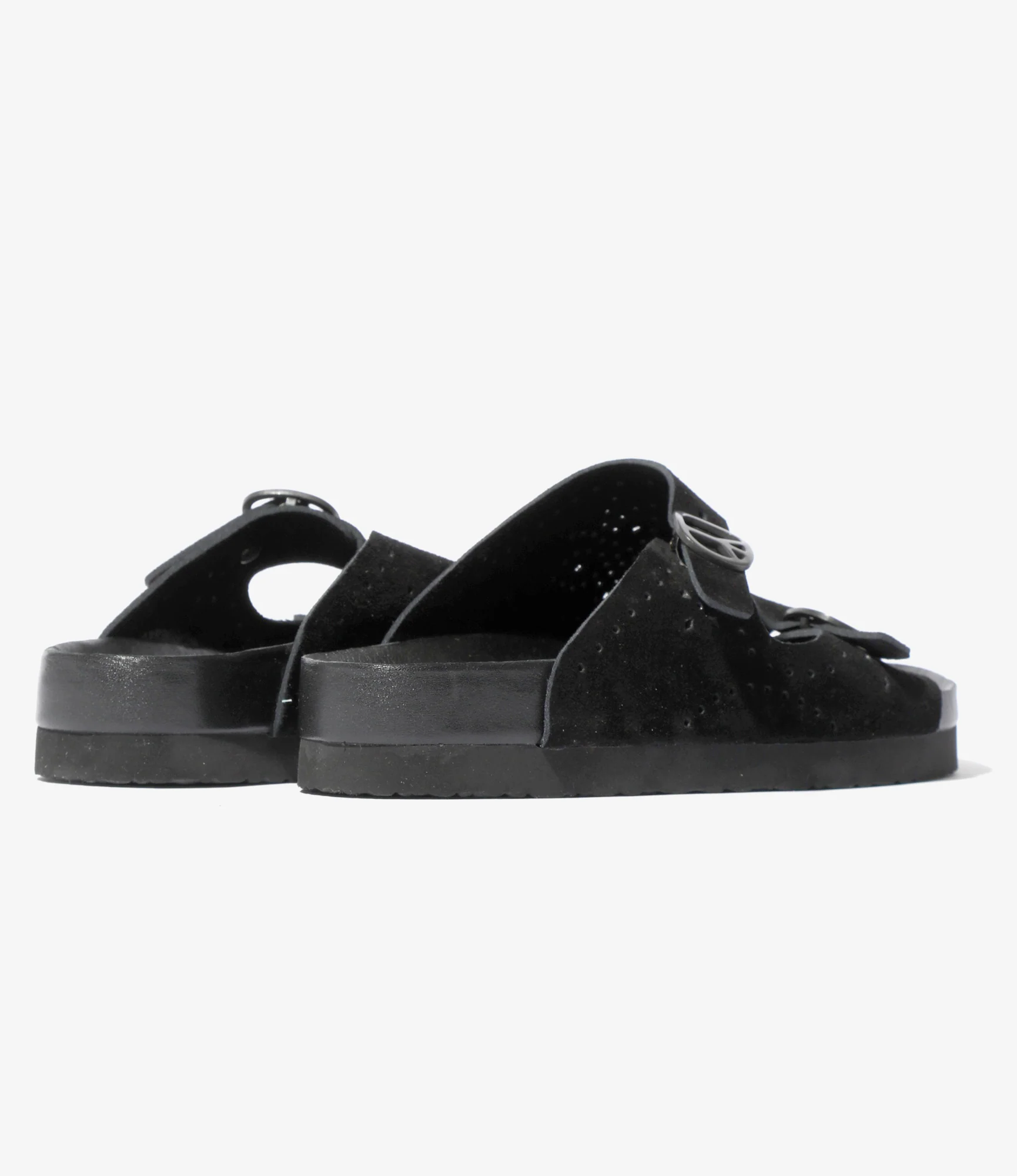 Double Strap Sandal - Black - Suede Leather - Image 6