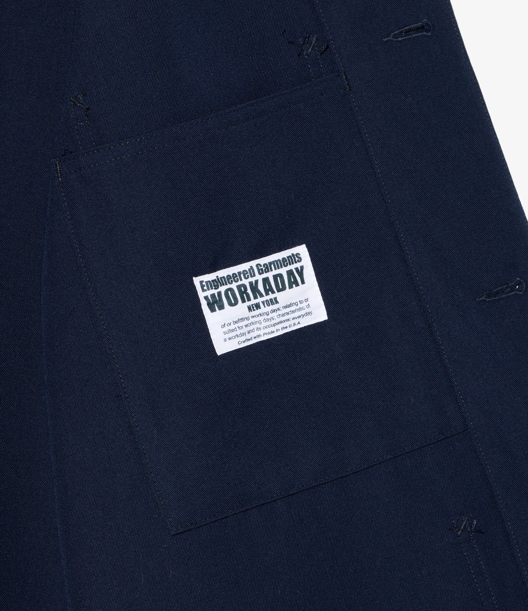 Utility Jacket - Dk. Navy Poly Wool Twill Gabardine - Image 4