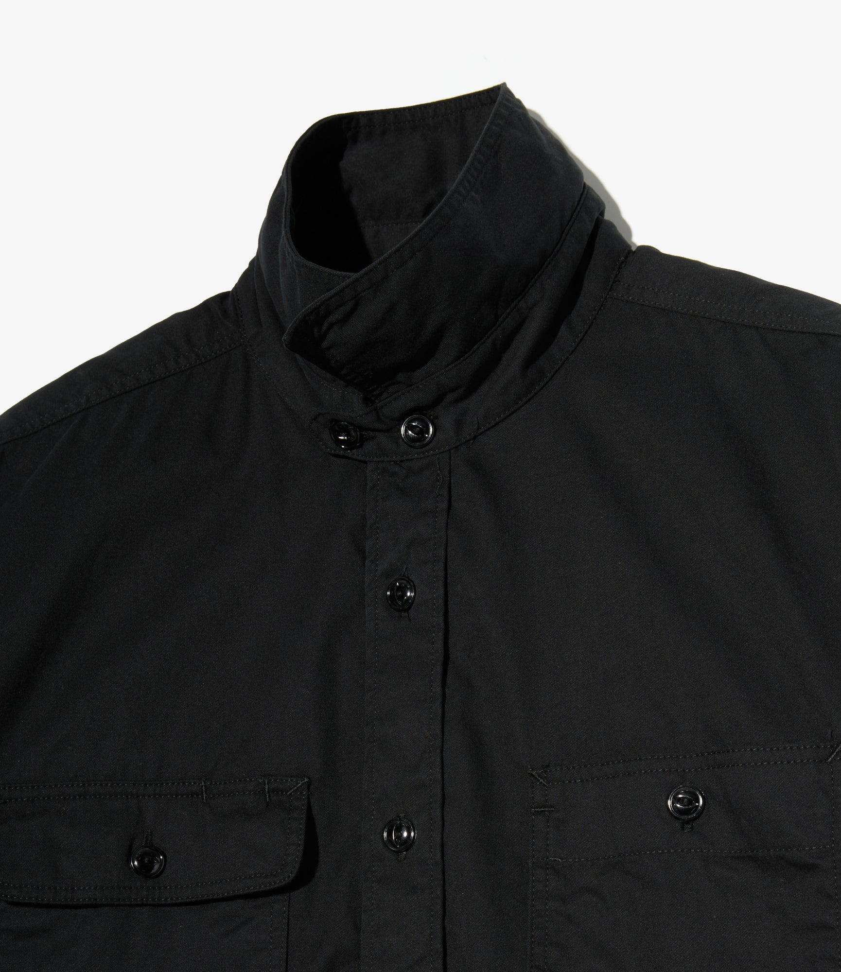 Utility Shirt - Black Cotton Micro Sanded Twill - Image 3