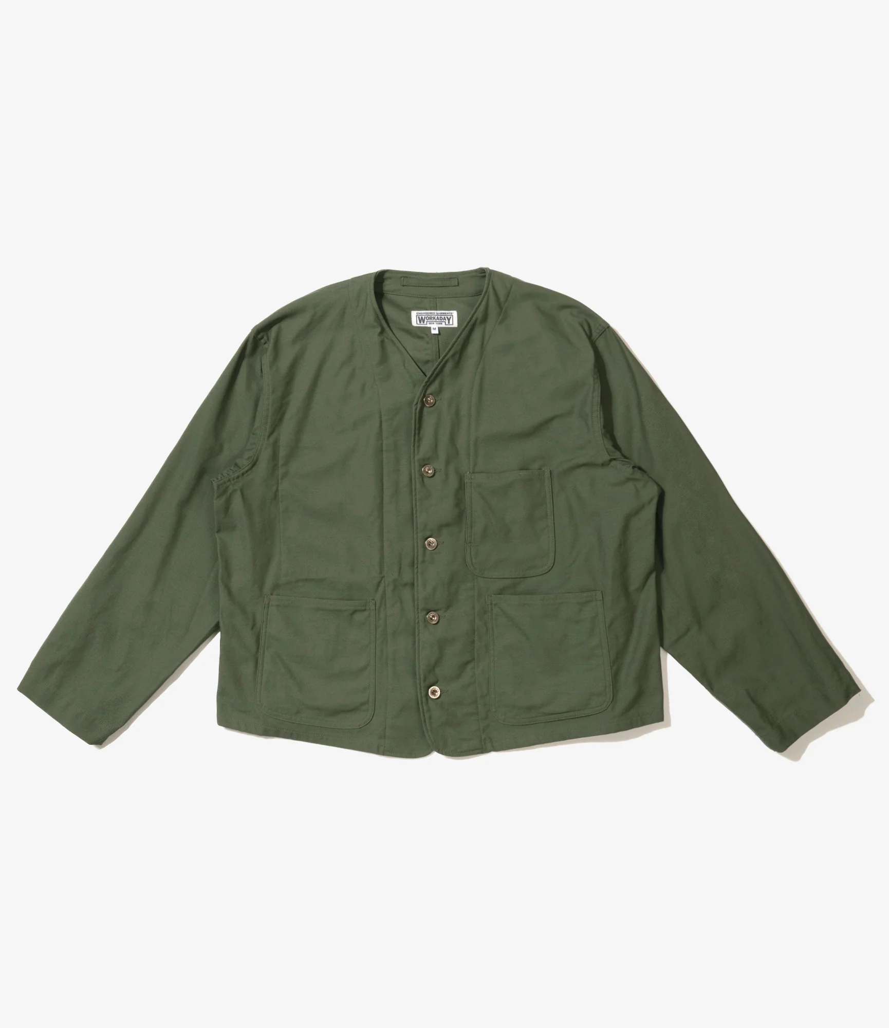 Engineer Short Jacket - Olive Cotton Reverse Sateen