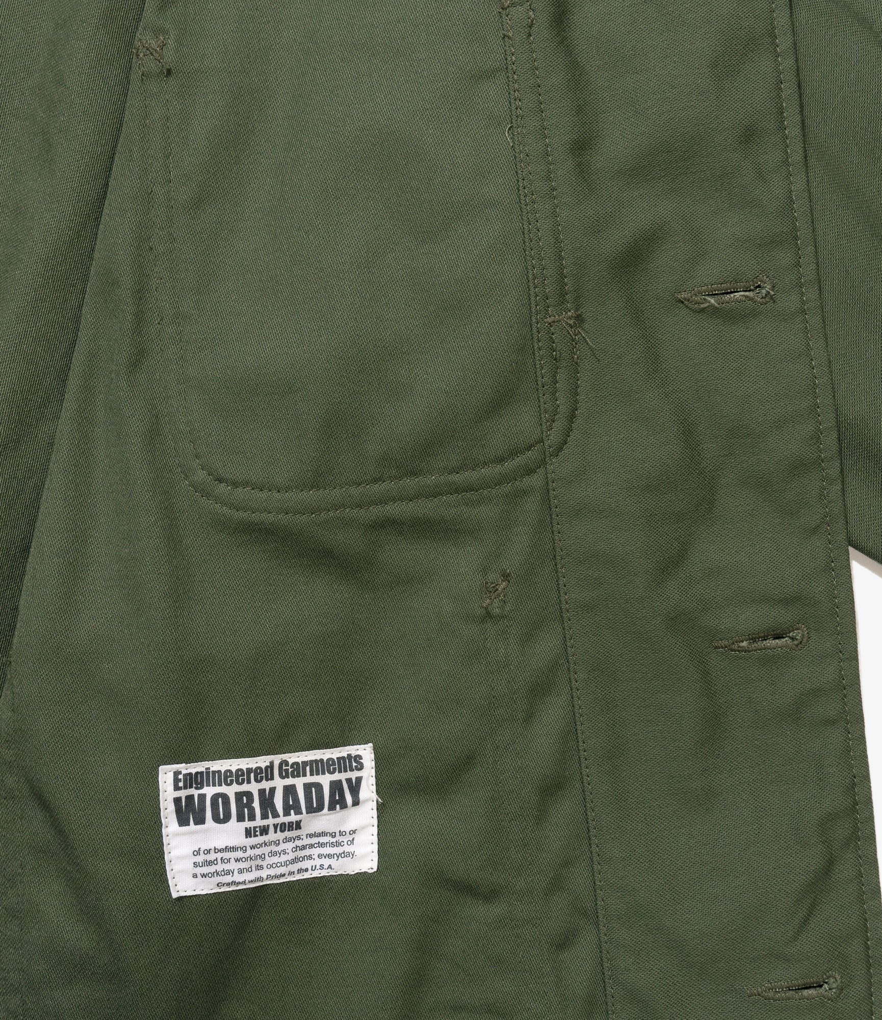Engineer Short Jacket - Olive Cotton Reverse Sateen - Image 4