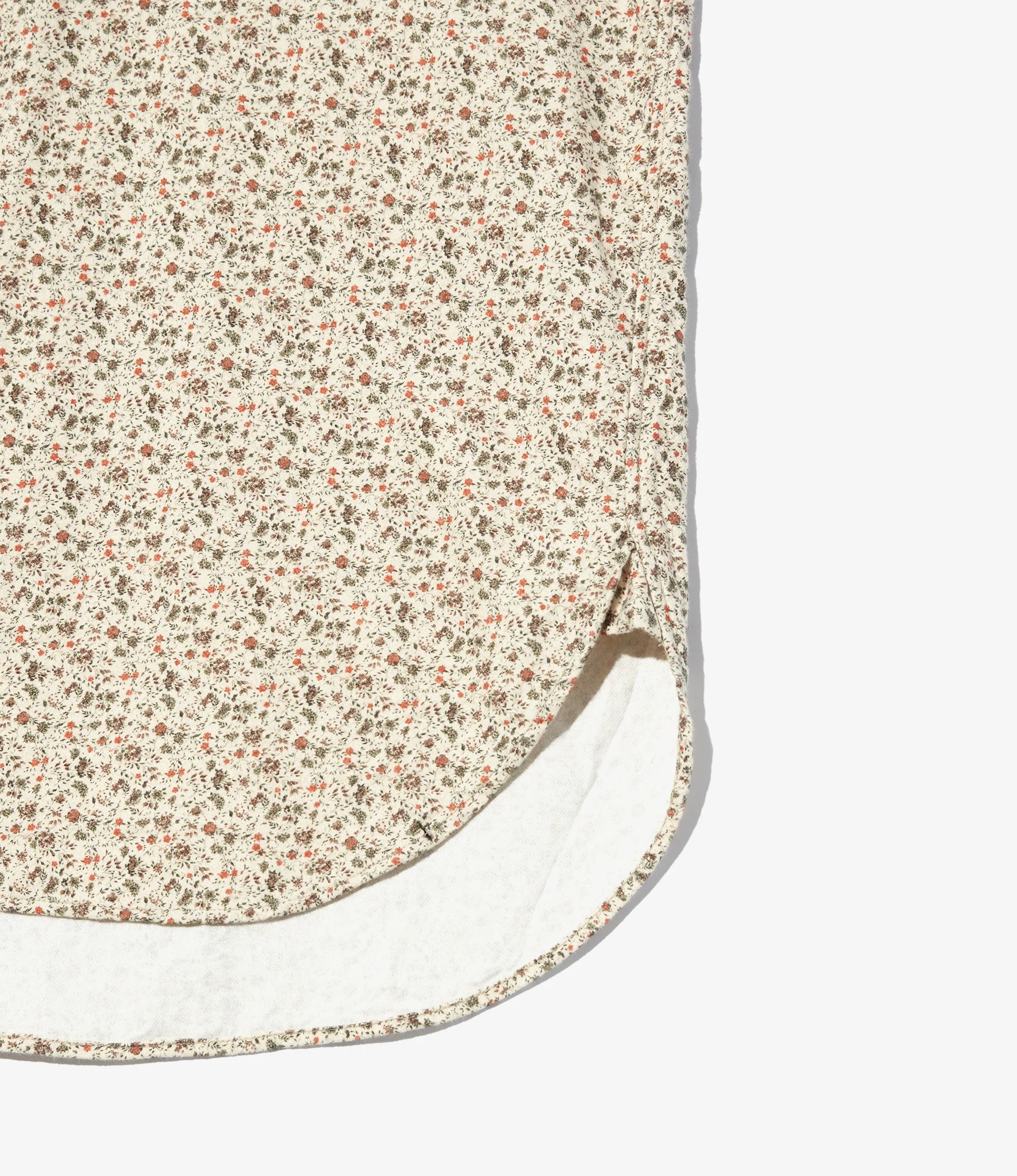 19th Century BD Shirt - Natural Cotton Small Floral Flannel - Image 5