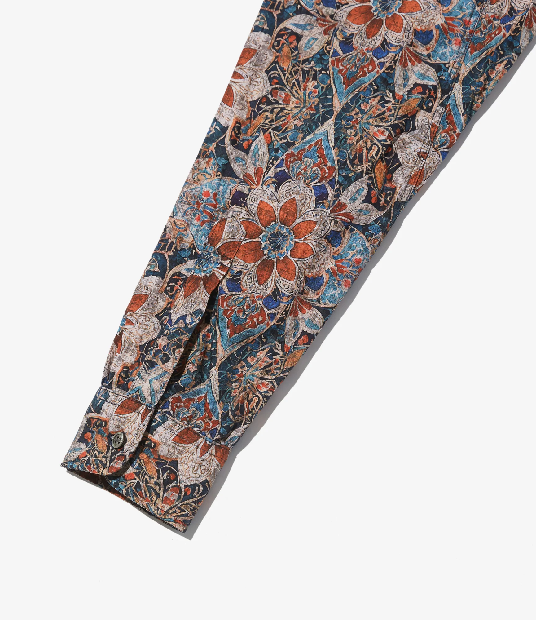19th Century BD Shirt - Orange/Navy Floral Printed Cotton Lawn - Image 4