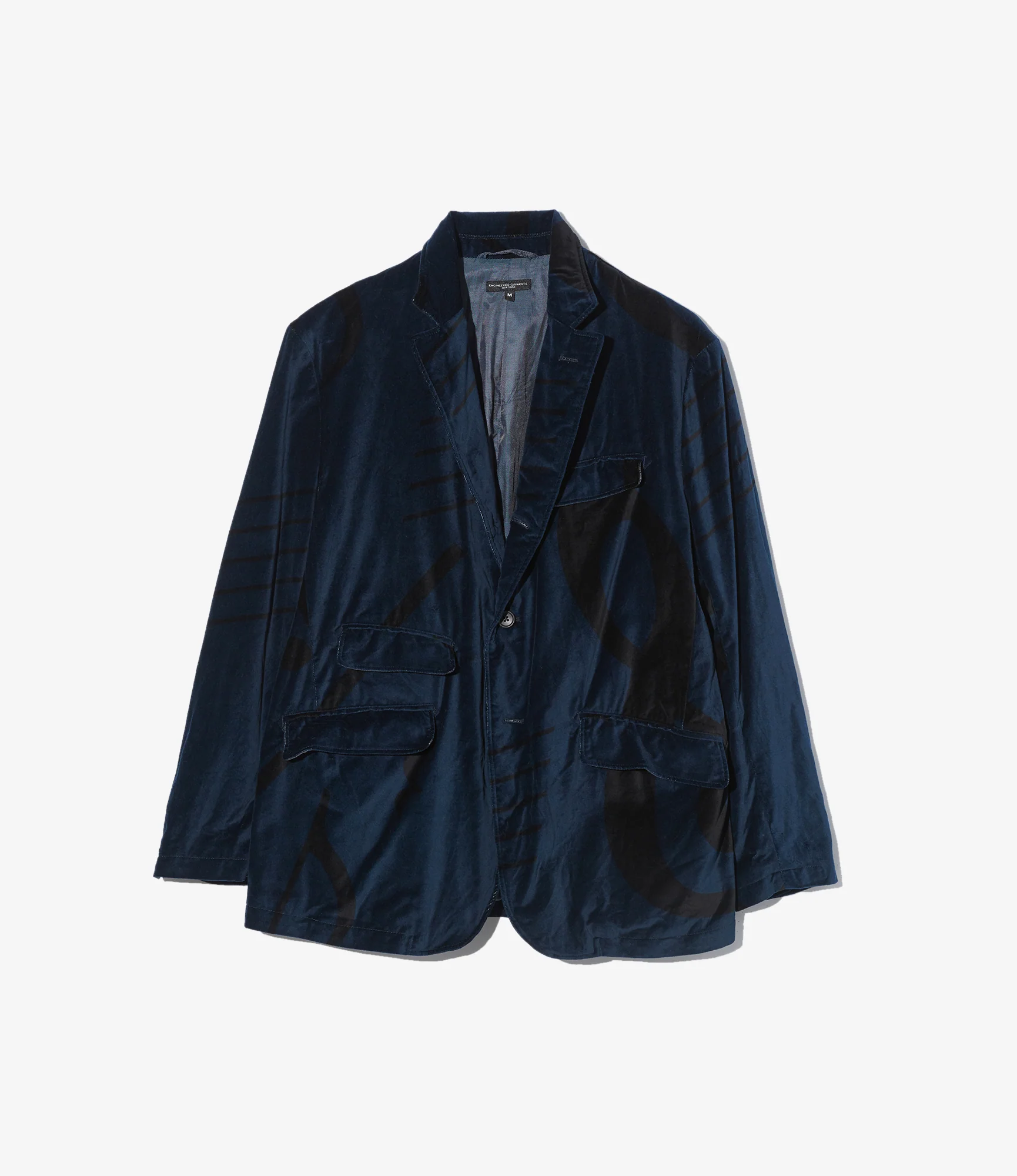 Andover Jacket - Navy Cotton Printed Music Note Velveteen