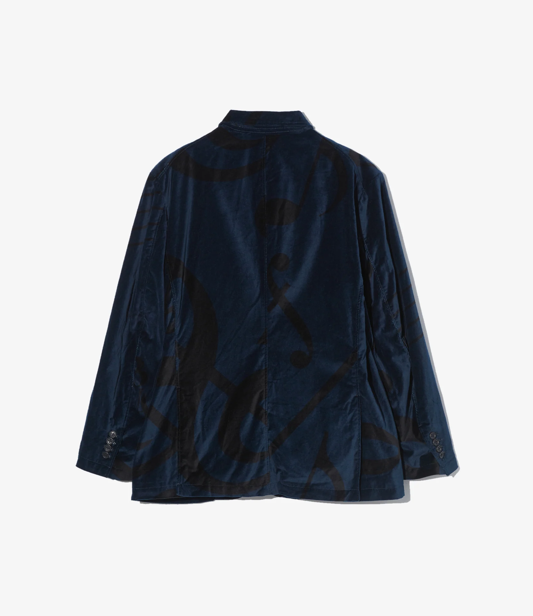 Andover Jacket - Navy Cotton Printed Music Note Velveteen - Image 2