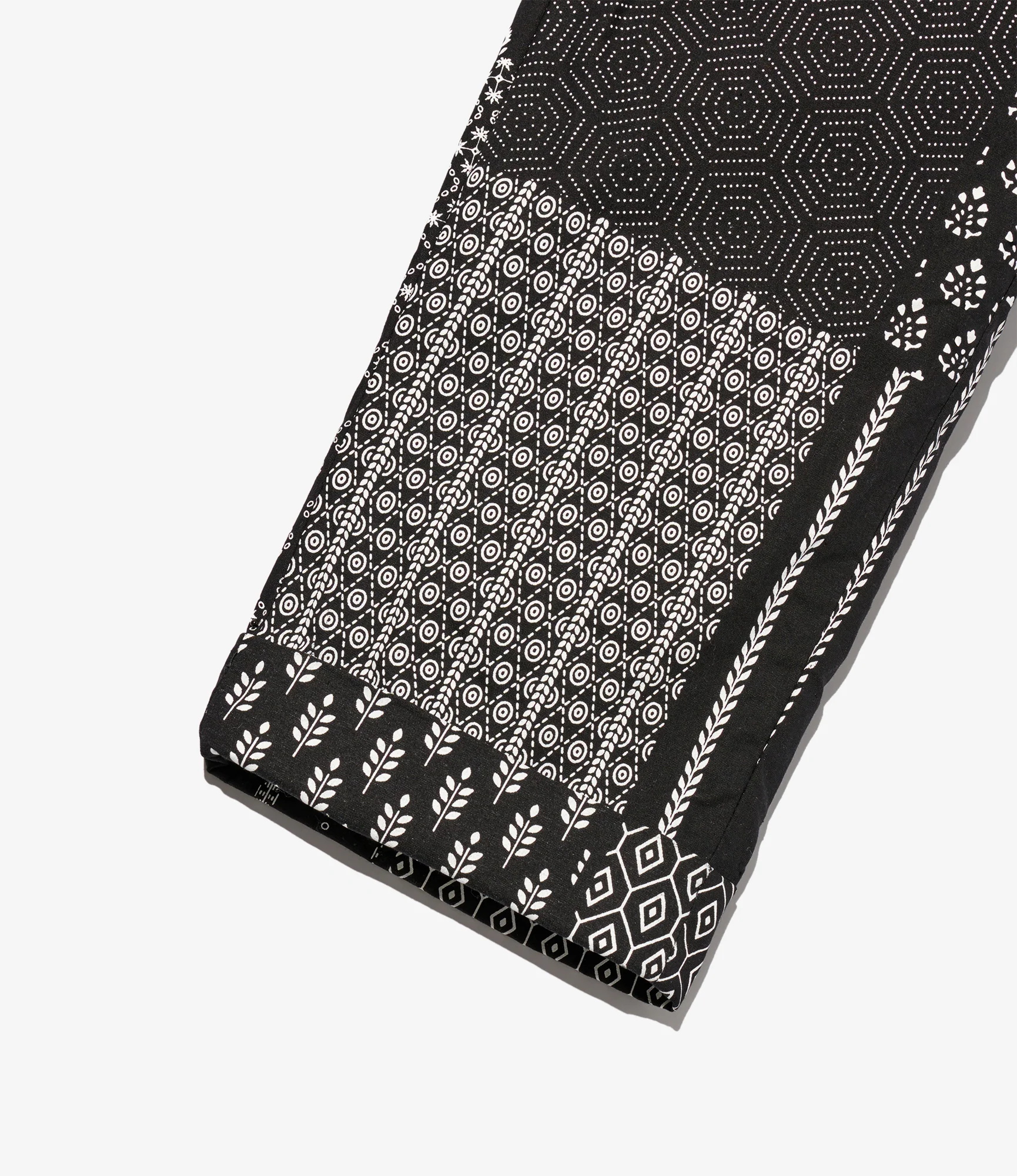 Andover Pant - Black/White Cotton Patchwork Print - Image 3