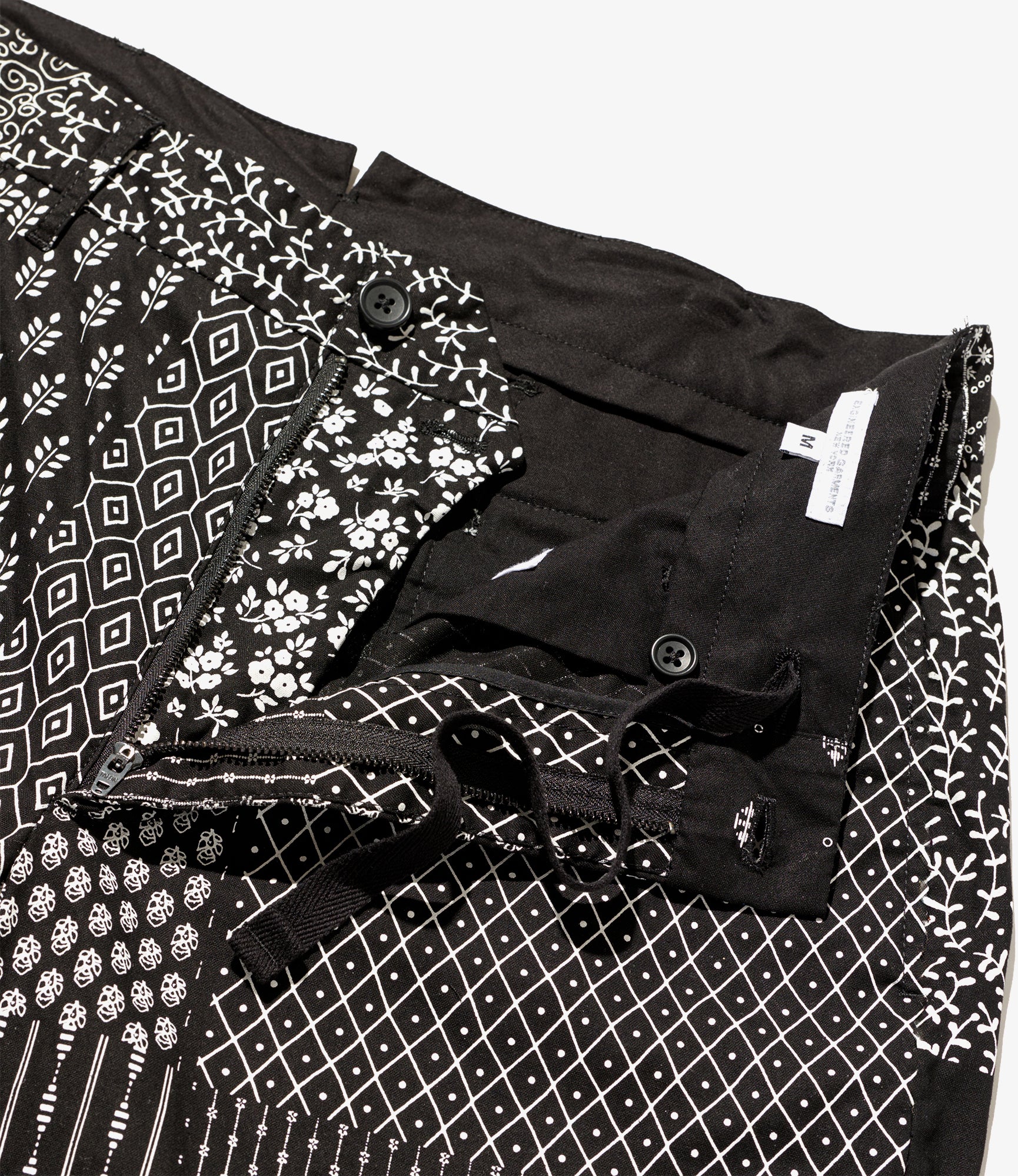 Andover Pant - Black/White Cotton Patchwork Print - Image 4