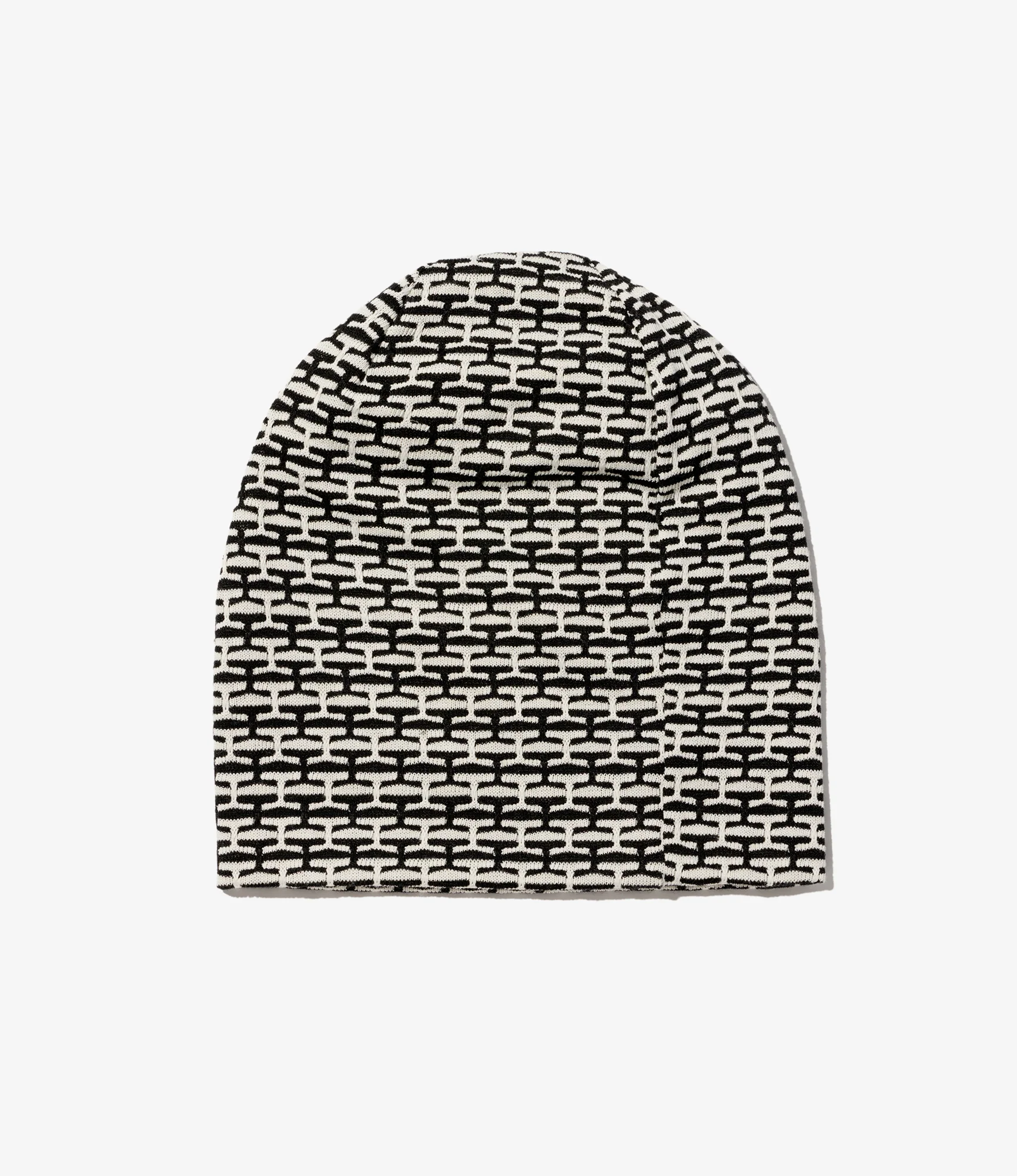 Beanie - Black/White CP Horizontal Knit Jq.