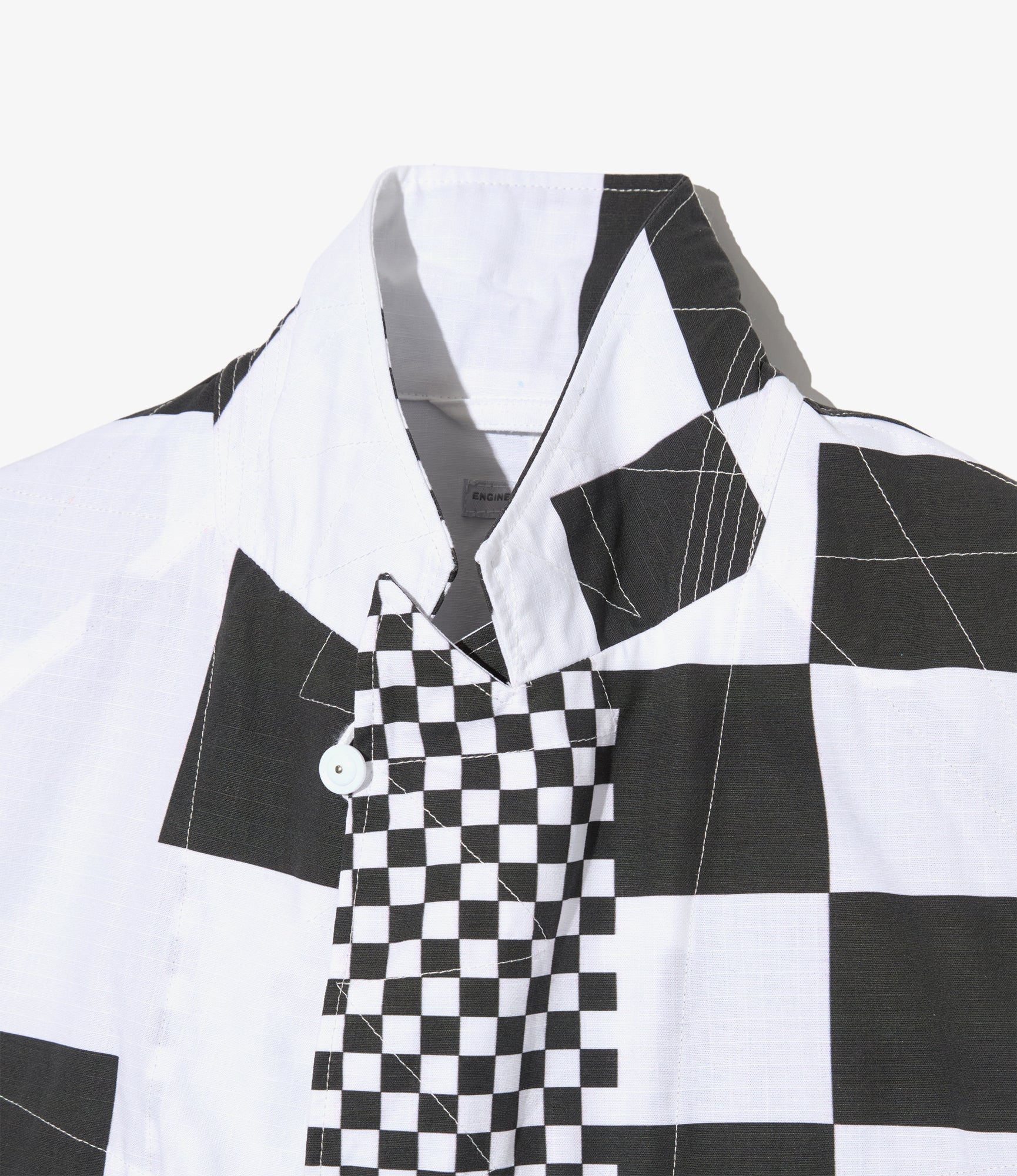 Bedford Jacket - White/Black Checker Print Cotton Ripstop - Image 3