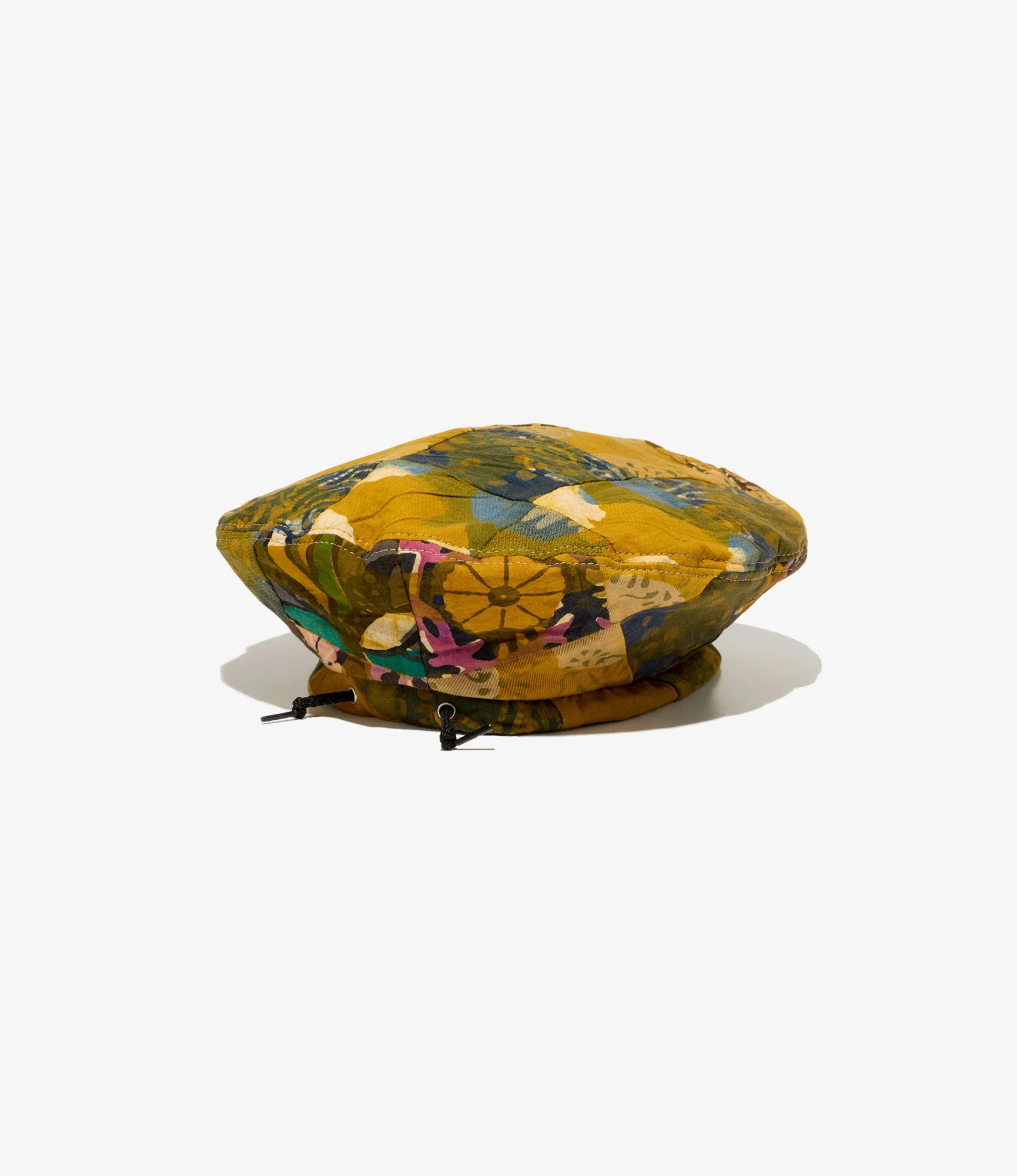 Beret - Olive Cotton Multi Pattern Patchwork - Image 2