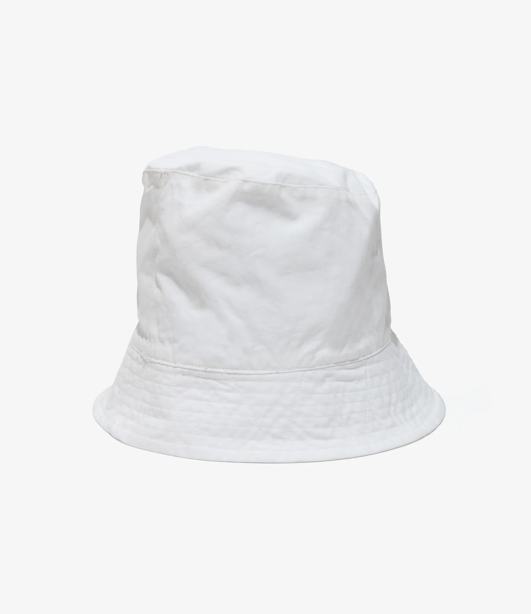 Bucket Hat - White Cotton Heavy Poplin