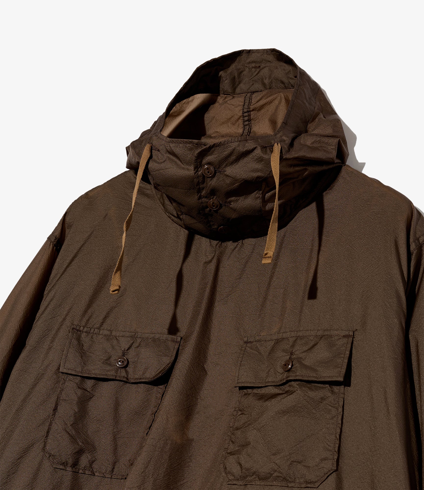Cagoule Shirt - Brown Nylon Micro Ripstop - Image 3