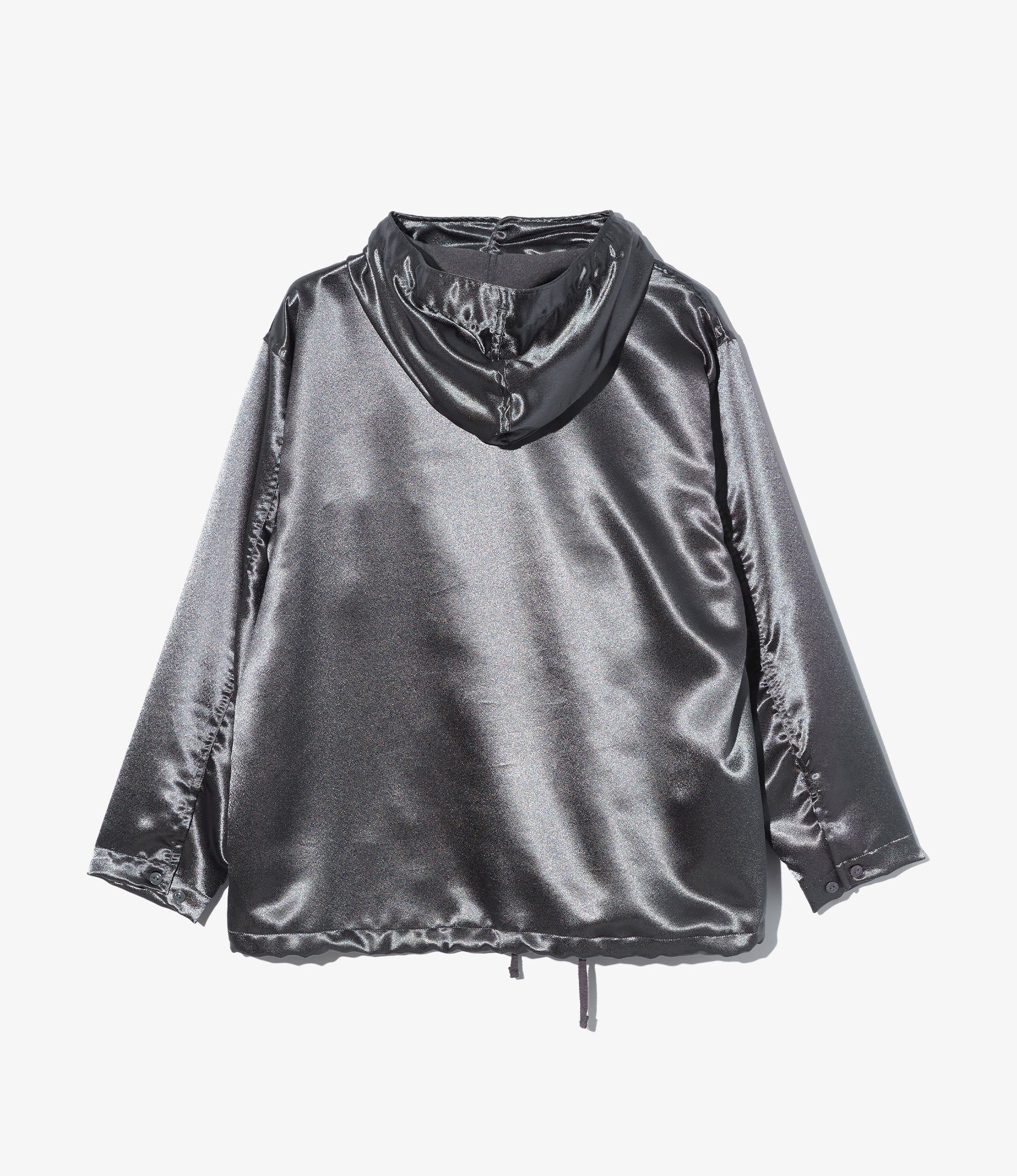Cagoule Shirt - Charcoal Polyester Sateen - Image 2