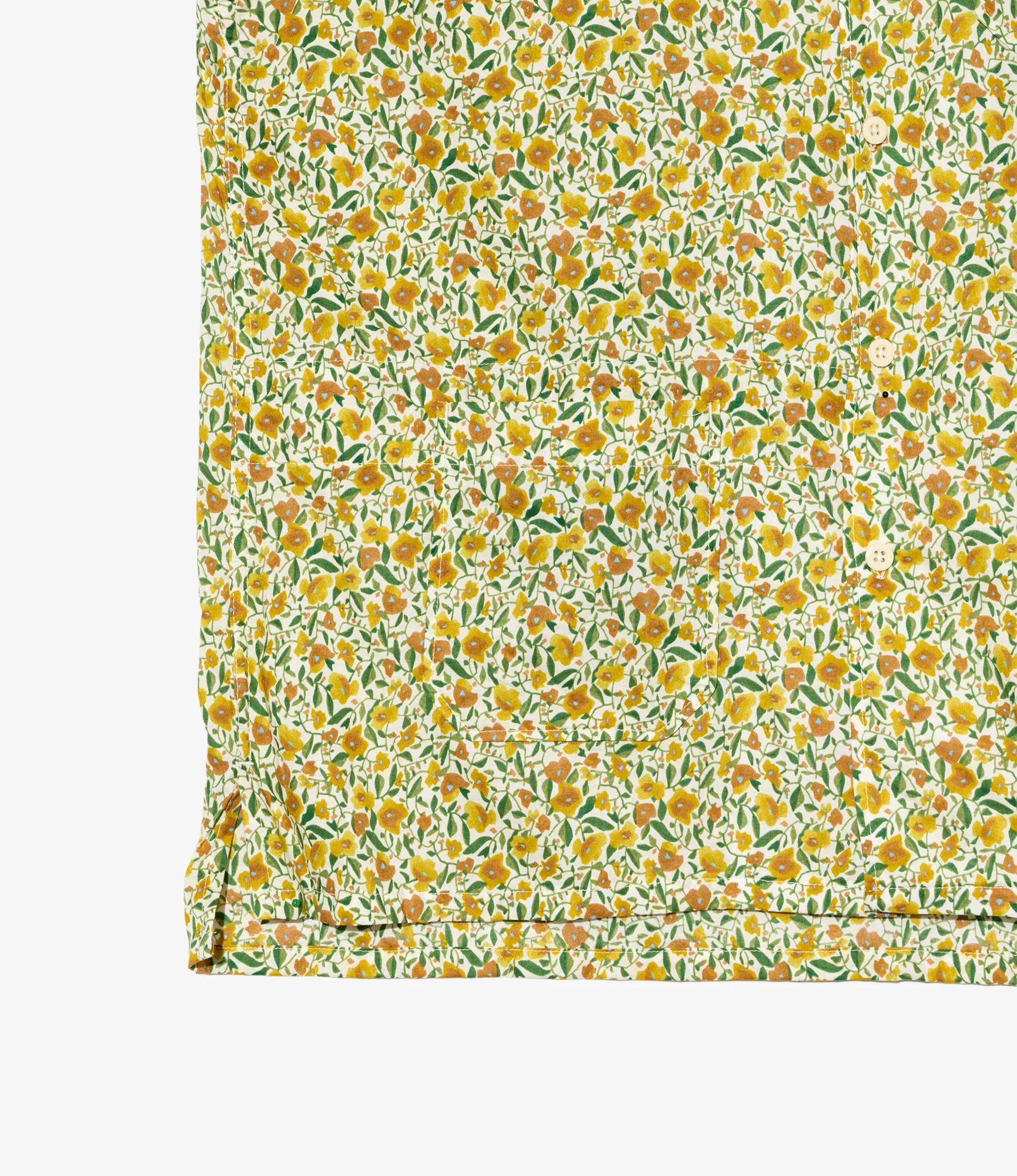Camp Shirt - Yellow Small Floral Cotton Lawn - Image 4