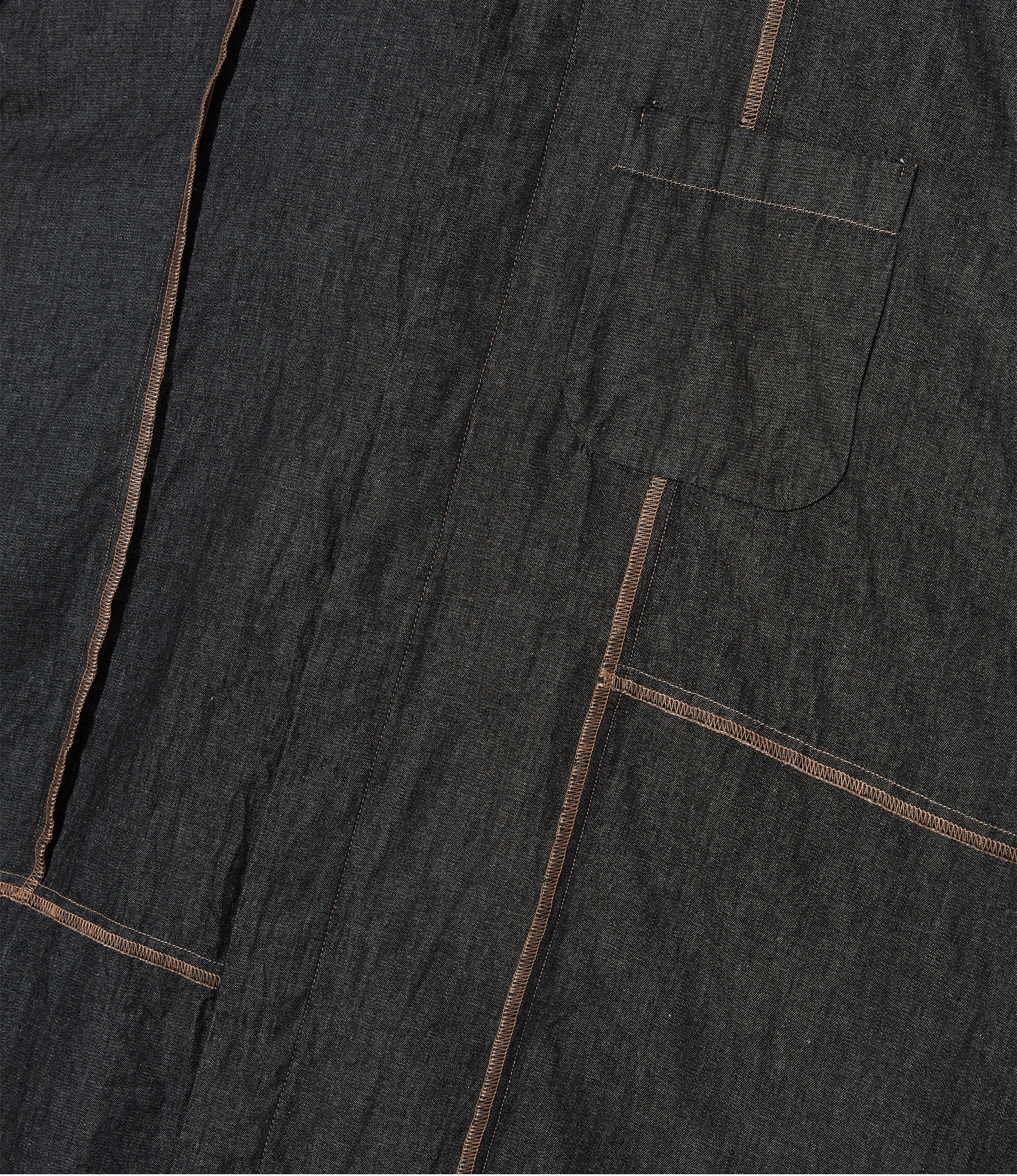 Combo Short Collar Shirt - Black Cotton Denim Shirting - Image 4